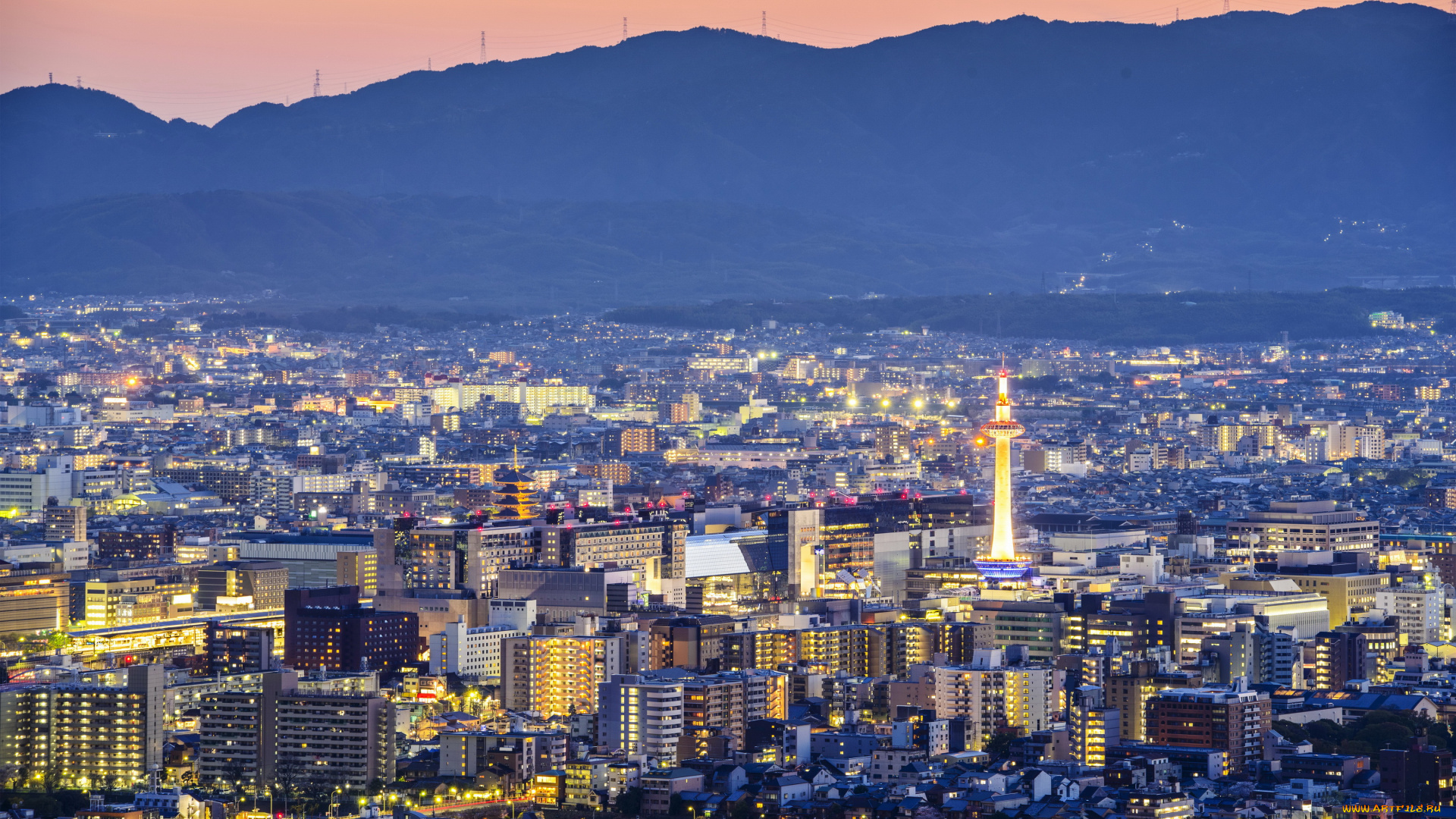 киото, Япония, города, киото, , Япония, киото, мегаполис, панорама, дома
