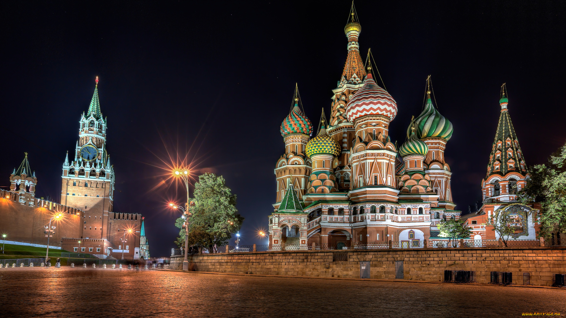 red, square, , moscow, города, москва, , россия, ночь, площадь, храм, башни