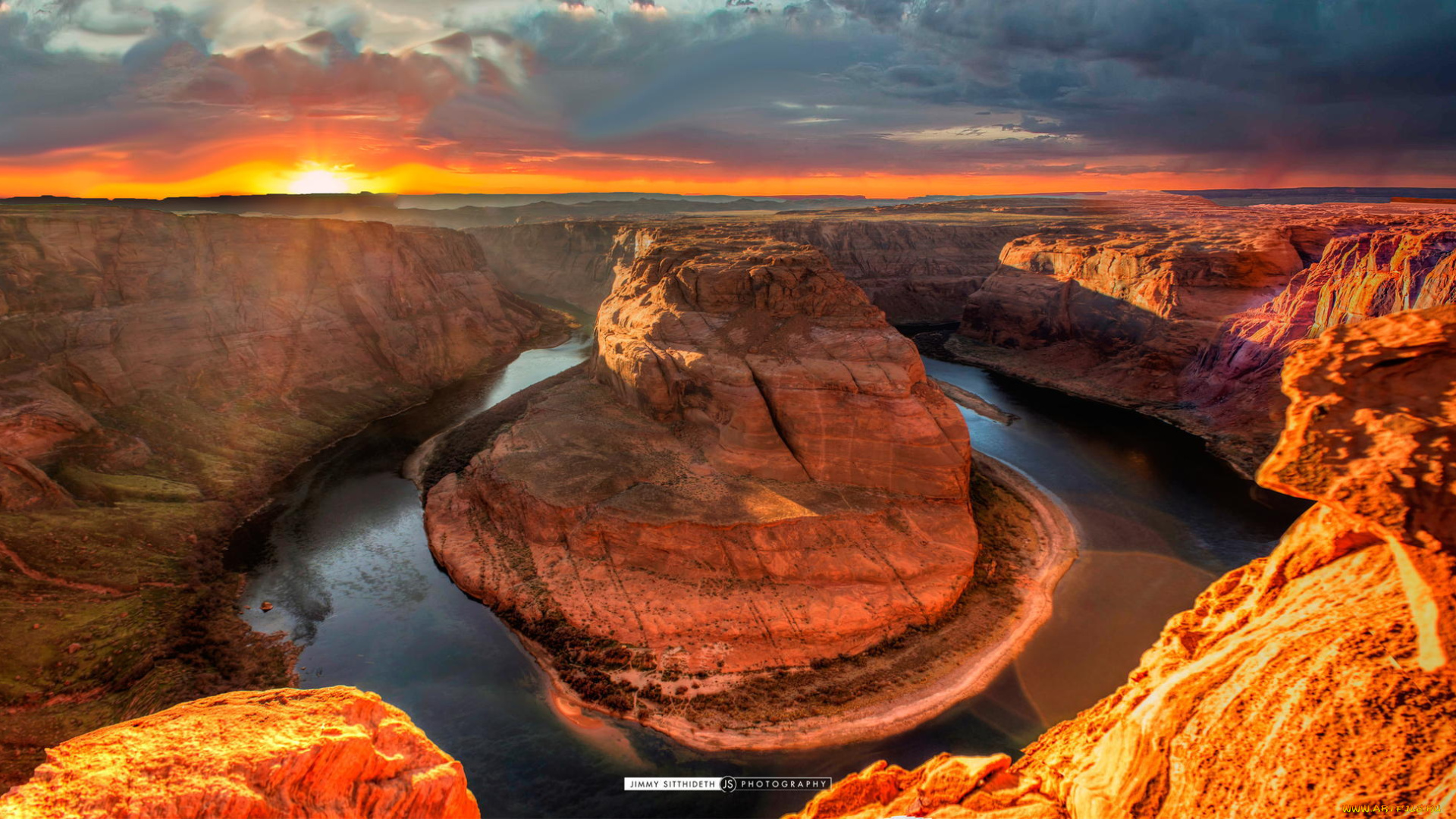 природа, восходы, закаты, colorado, river, река, arizona, horse, shoe, bend, каньон, red, dessert