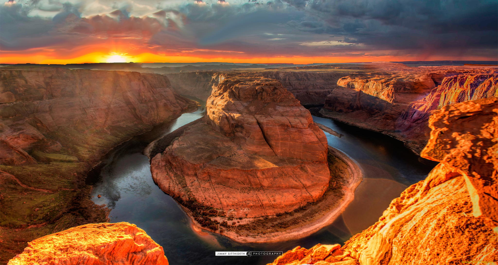 природа, восходы, закаты, colorado, river, река, arizona, horse, shoe, bend, каньон, red, dessert