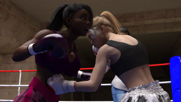 Картинка 3д+графика спорт+ sport взгляд бокс ринг фон девушки