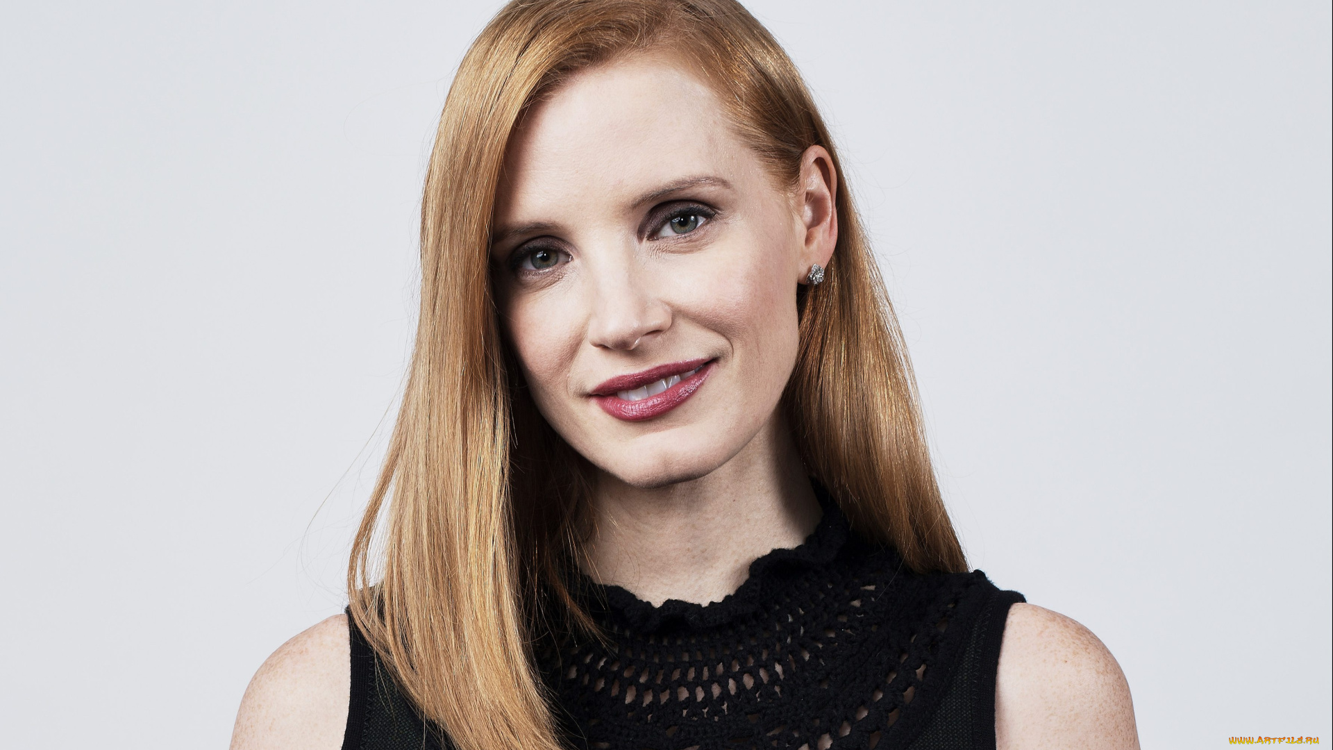 девушки, jessica, chastain, актриса, лицо, улыбка, рыжая