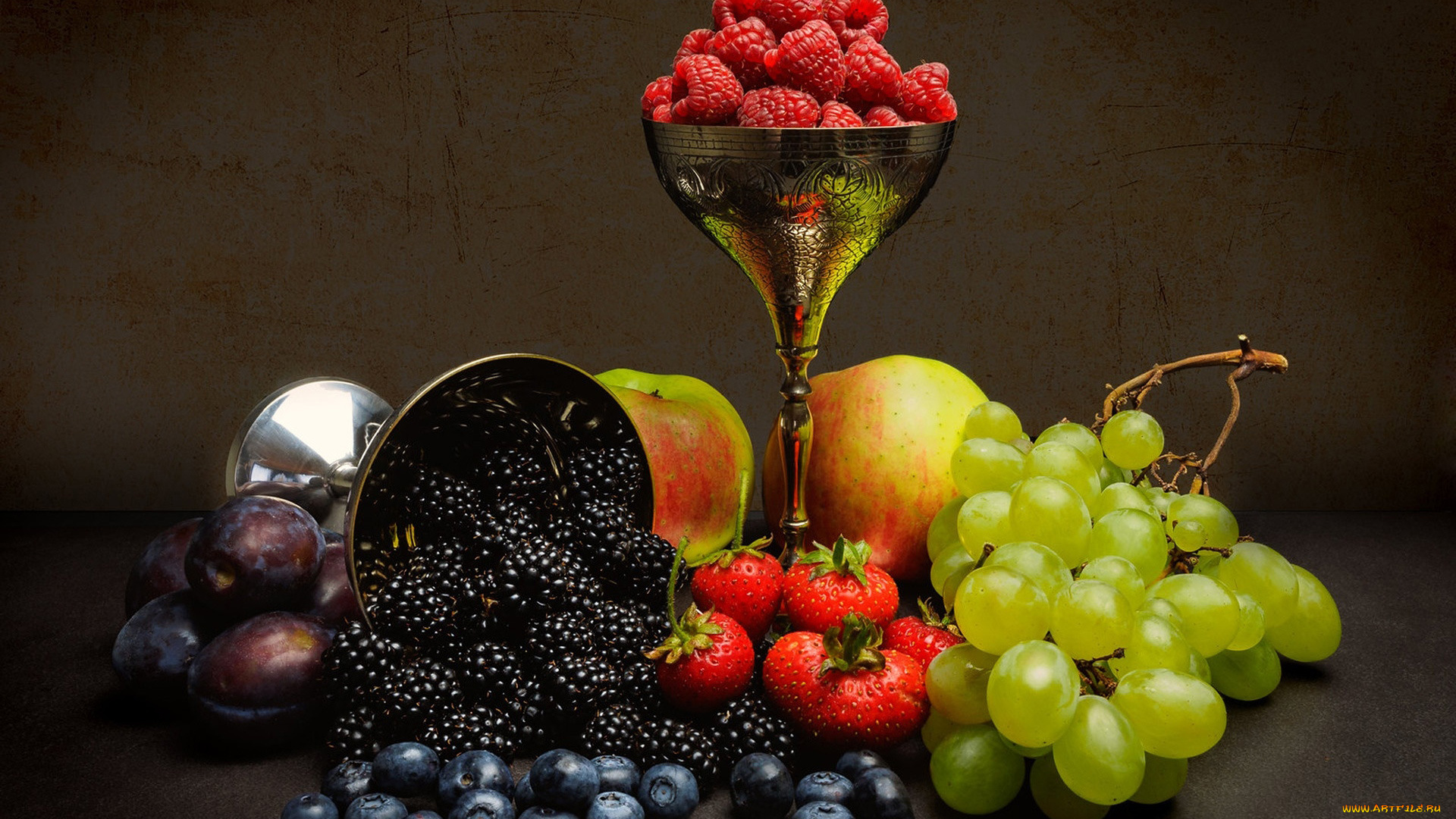 еда, фрукты, , ягоды, виноград, клубника, сливы, ежевика, малина