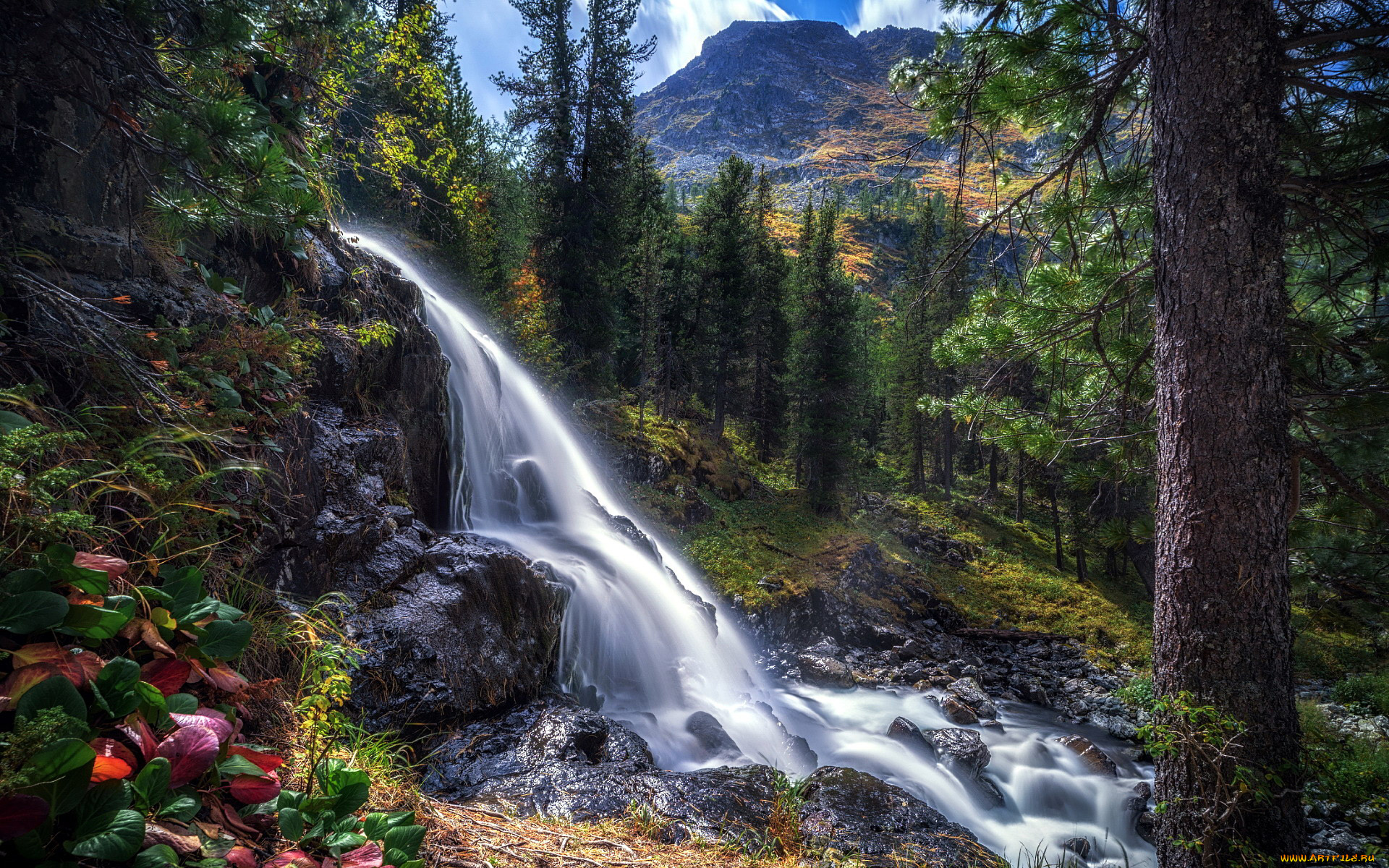 природа, водопады, водопад, вода, поток