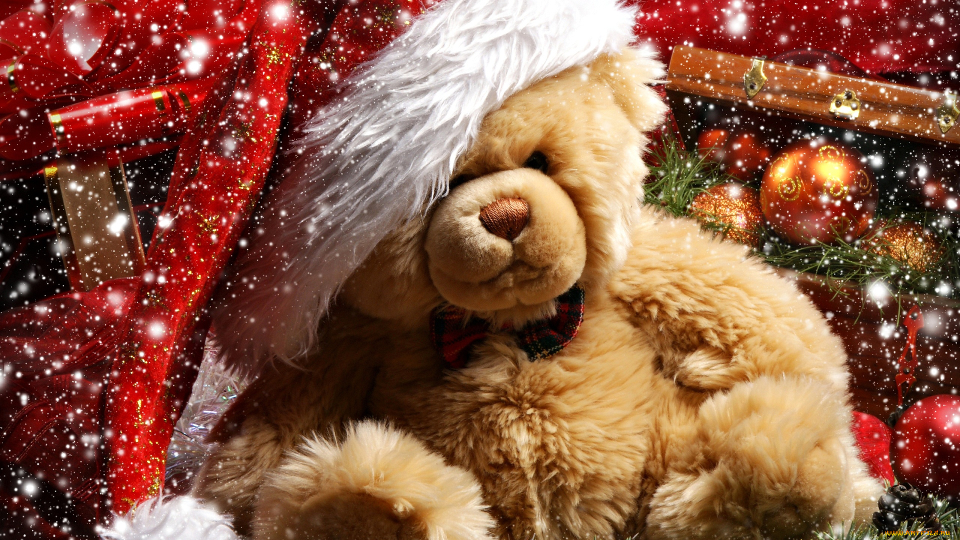 teddy, bear, праздничные, мягкие, игрушки, новый, год, рождество, подарок, украшения, шары, снег, медвежонок