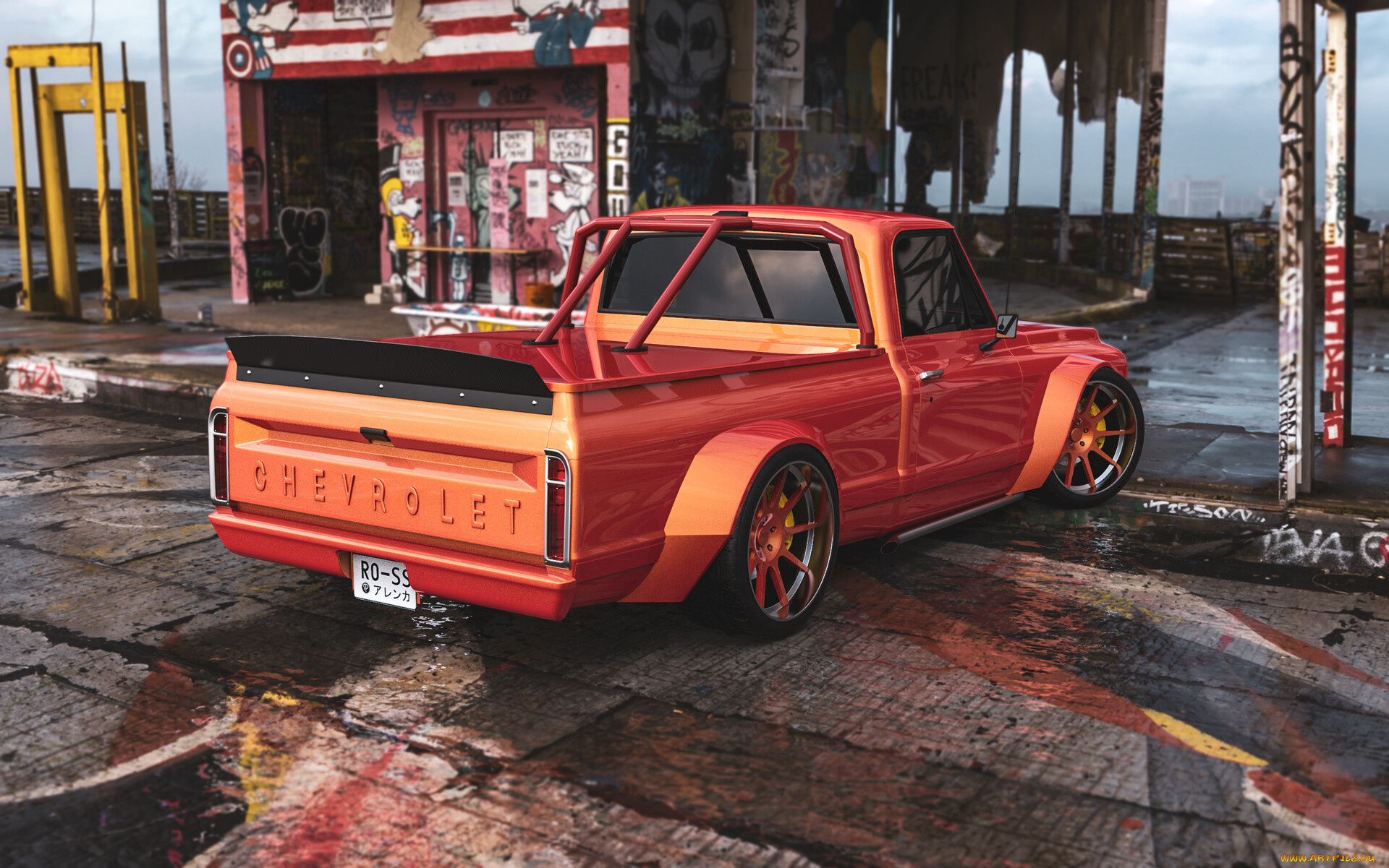 chevrolet, c10, slammed, автомобили, виртуальный, тюнинг, chevrolet, c10, slammed, американская, классика, и, мощь