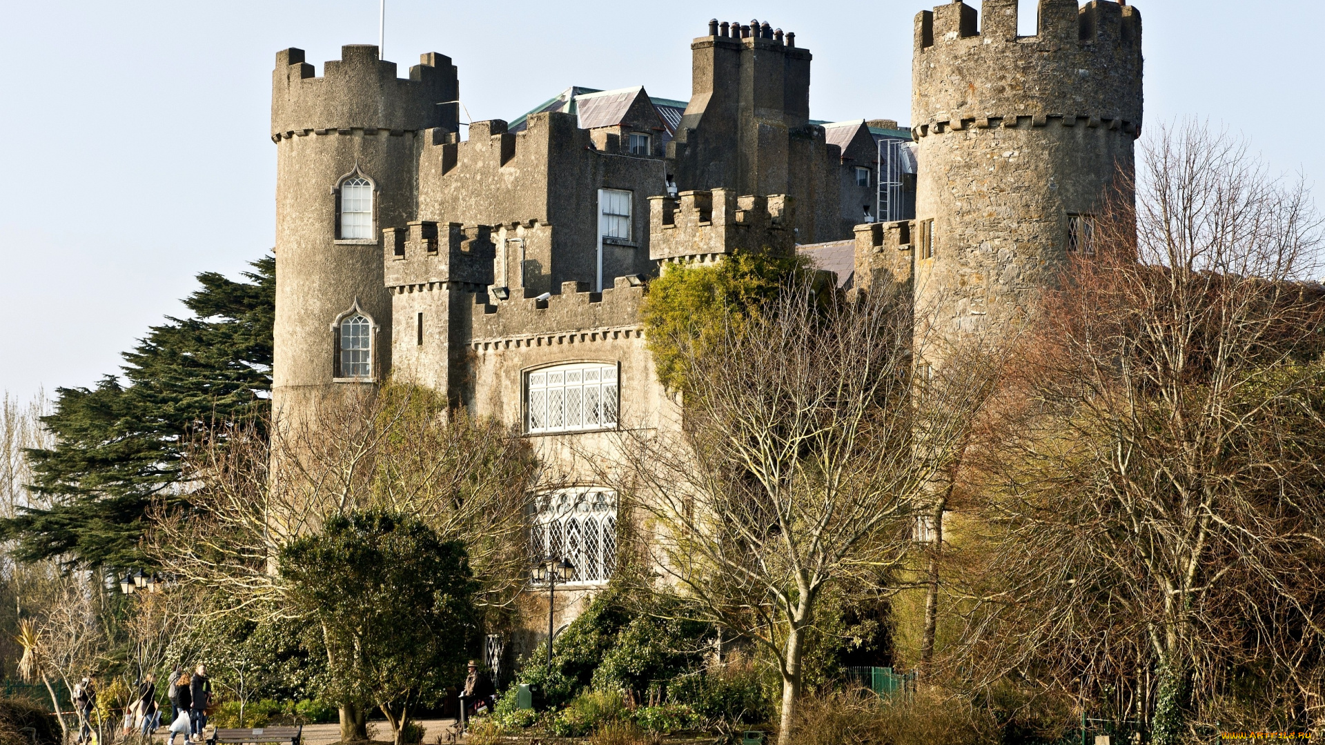 замок, малахед, ирландия, города, дворцы, замки, крепости, башни, большой, каменный