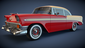 обоя автомобили, 3д, coupe, 1956, bel, chevrolet, air