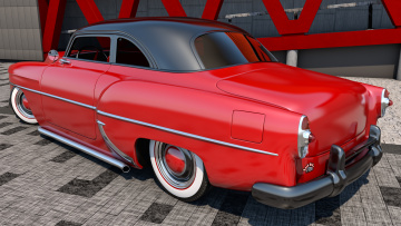 обоя автомобили, 3д, coupe, chevrolet, 1953, club