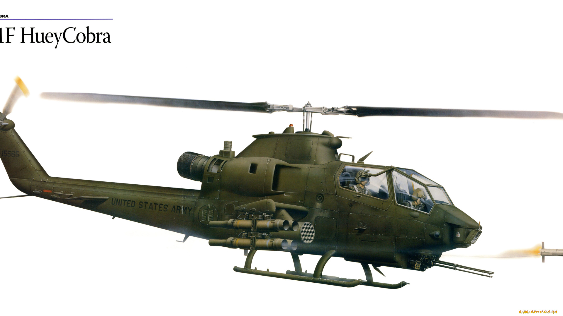 авиация, 3д, рисованые, v-graphic, вертолет, боевой, многоцелевой, cobra, huey, ah, 1f
