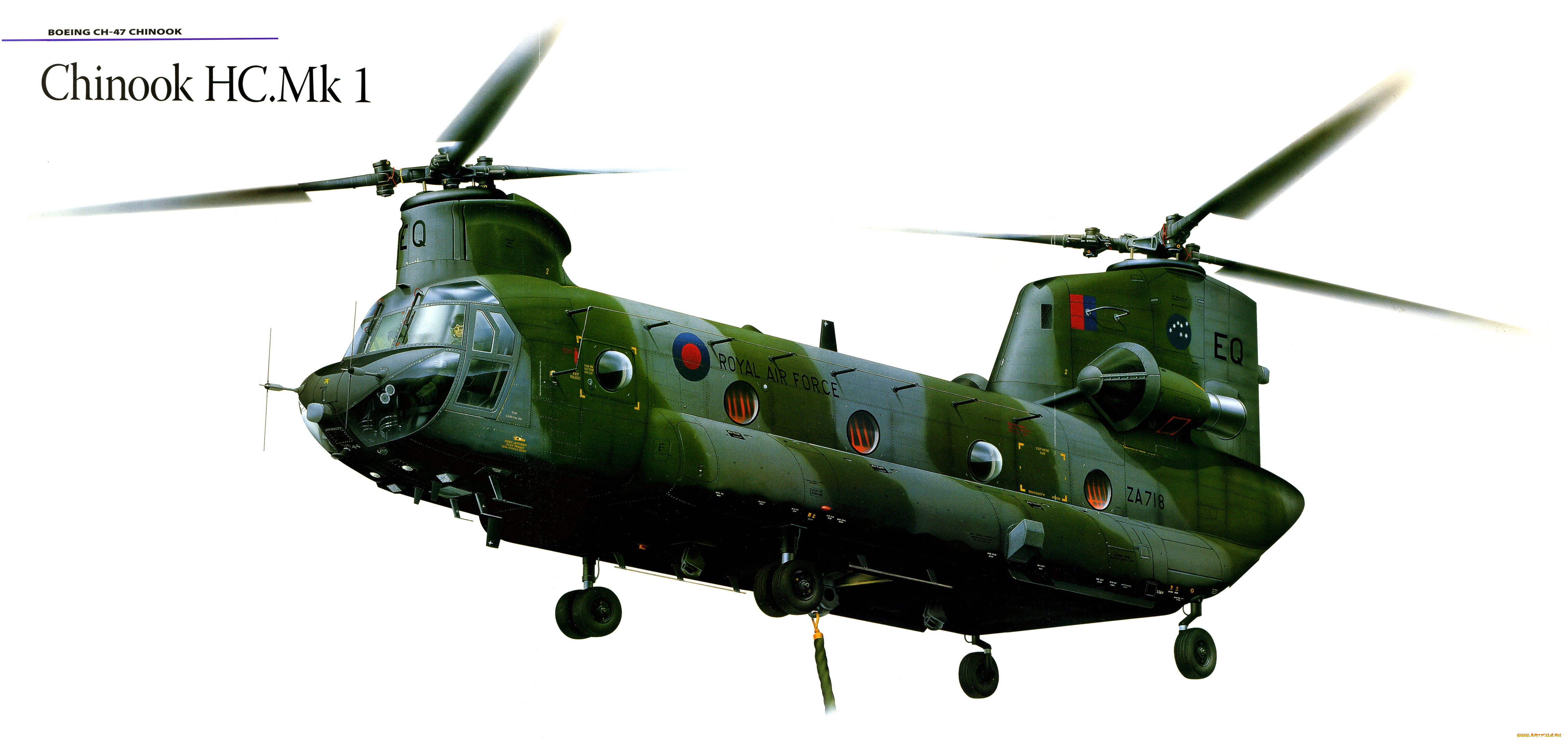 авиация, 3д, рисованые, v-graphic, вертолет, транспортный, военный, chinook, ch, 47, boeing
