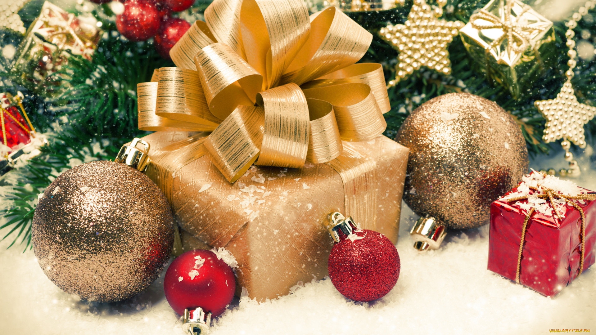 праздничные, подарки, и, коробочки, подарок, праздник, ель, игрушки, бант