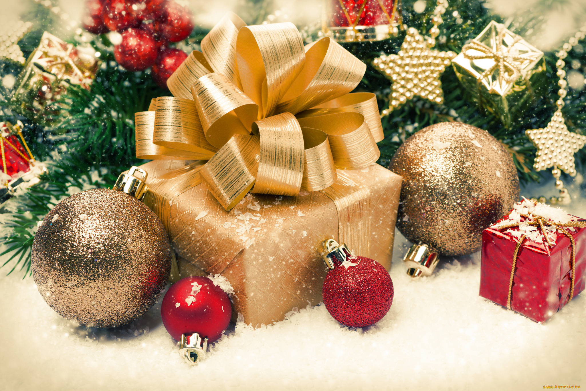 праздничные, подарки, и, коробочки, подарок, праздник, ель, игрушки, бант