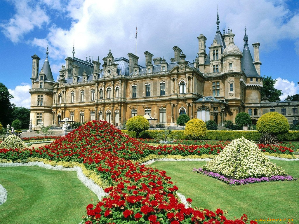 города, дворцы, замки, крепости, waddesdon, manor, england