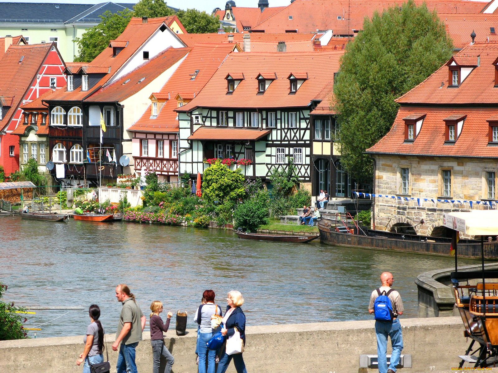 бамберг, германия, города, улицы, площади, набережные