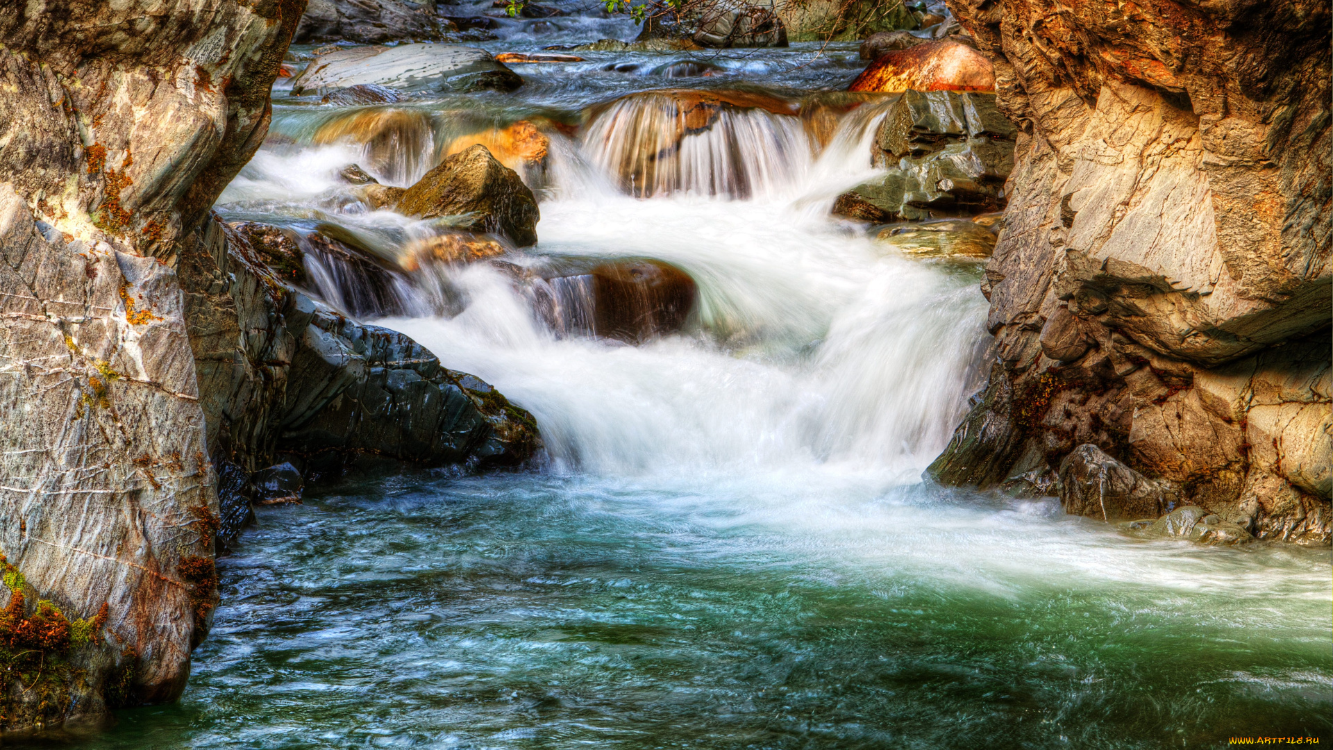 природа, водопады, течение, вода