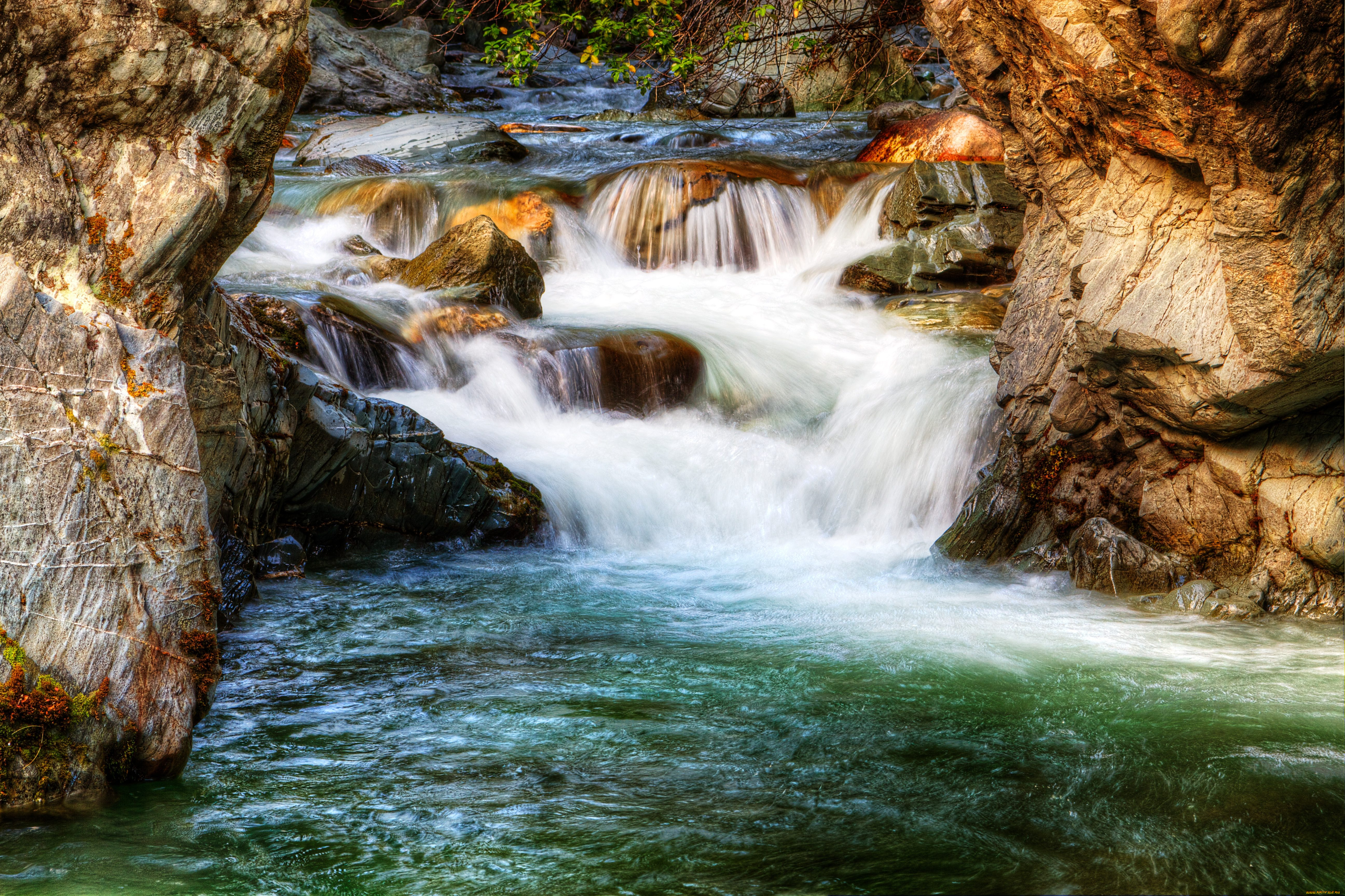 природа, водопады, течение, вода