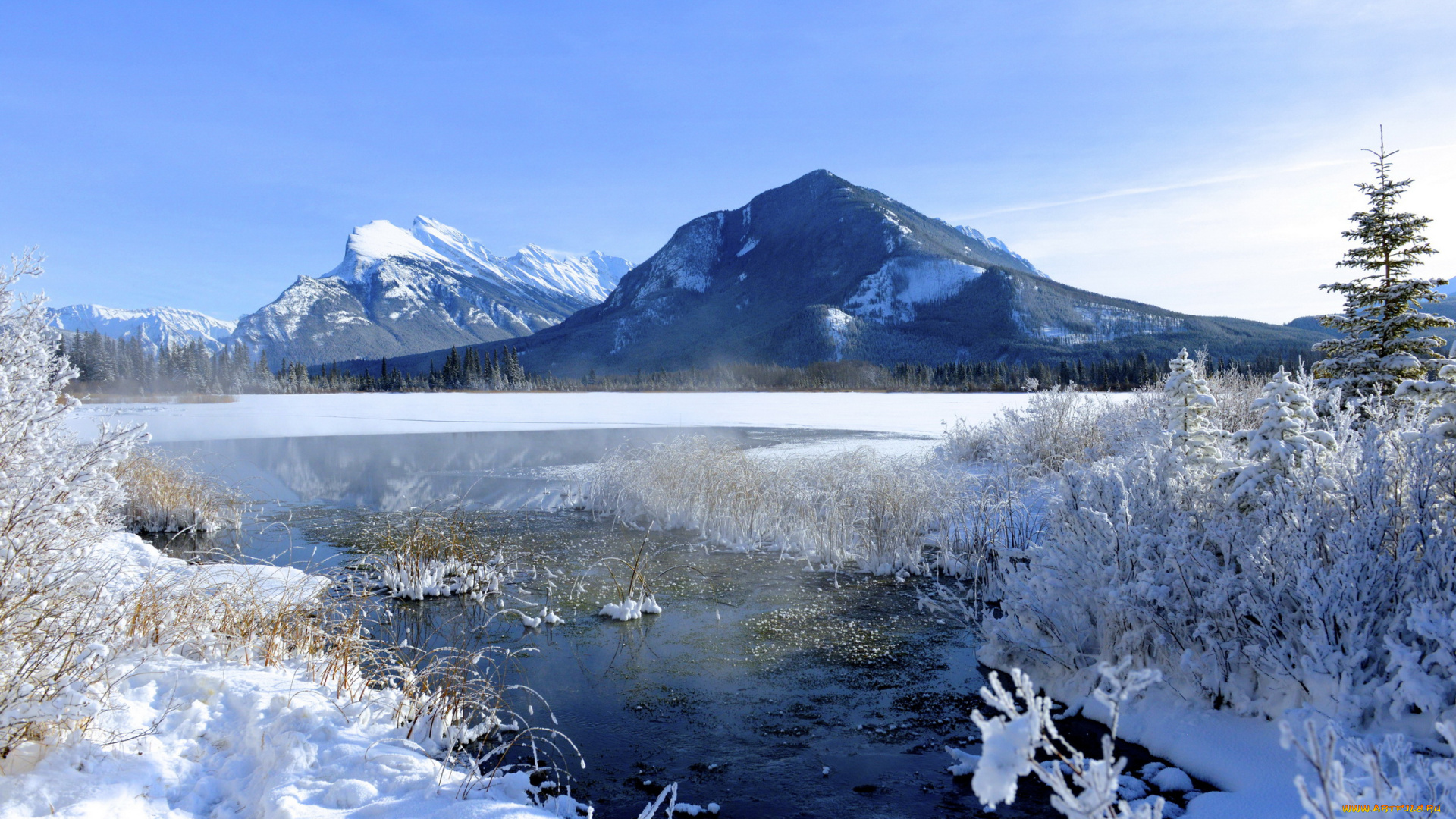 banff, national, park, canada, природа, зима, снег