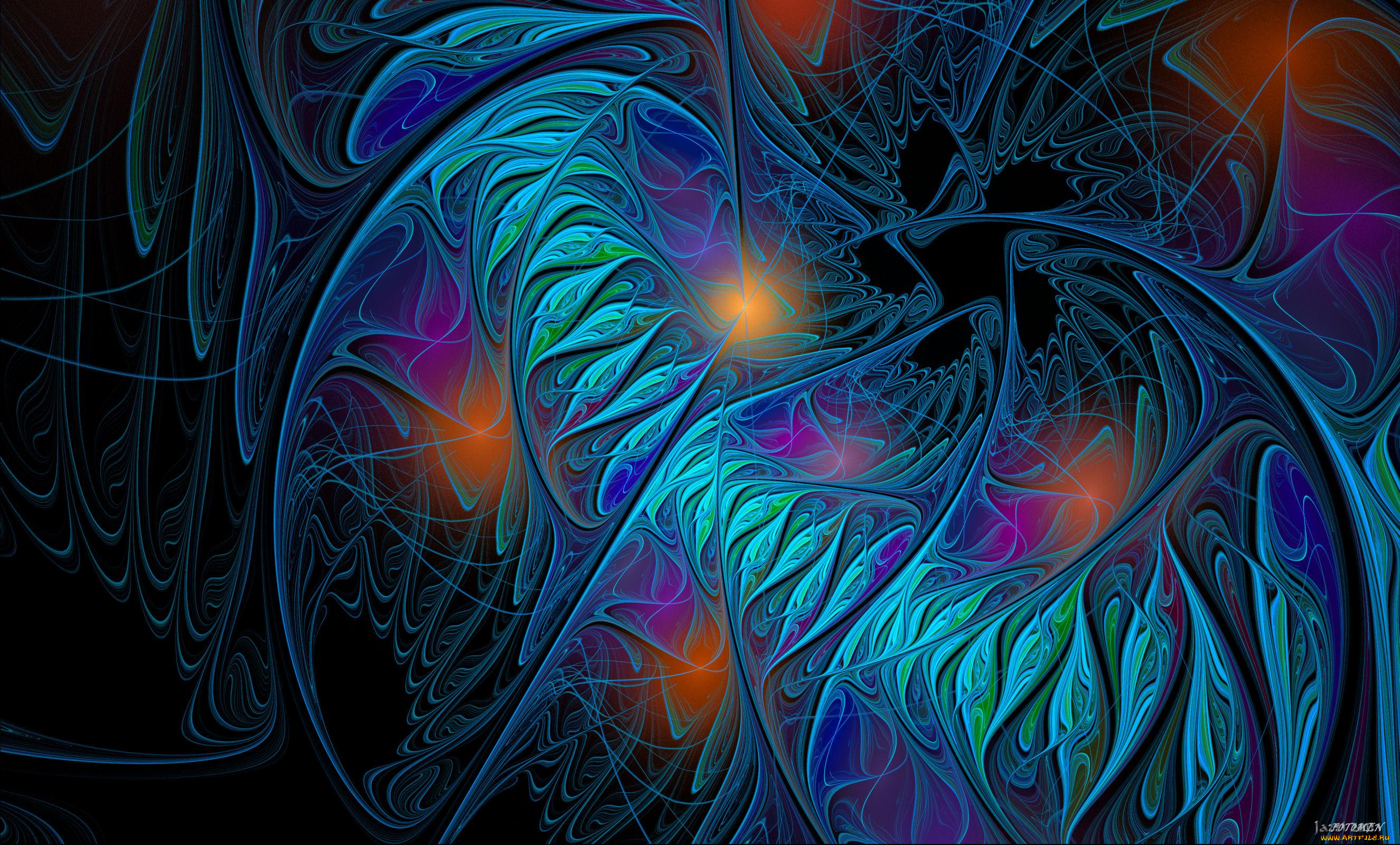 3д, графика, fractal, фракталы, линии, изгибы, фон