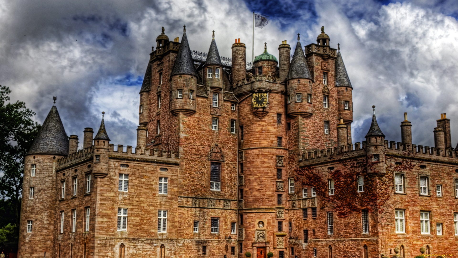 glamis, castle, scotland, города, замки, англии, scotland, castle, замок, glamis, шотландия