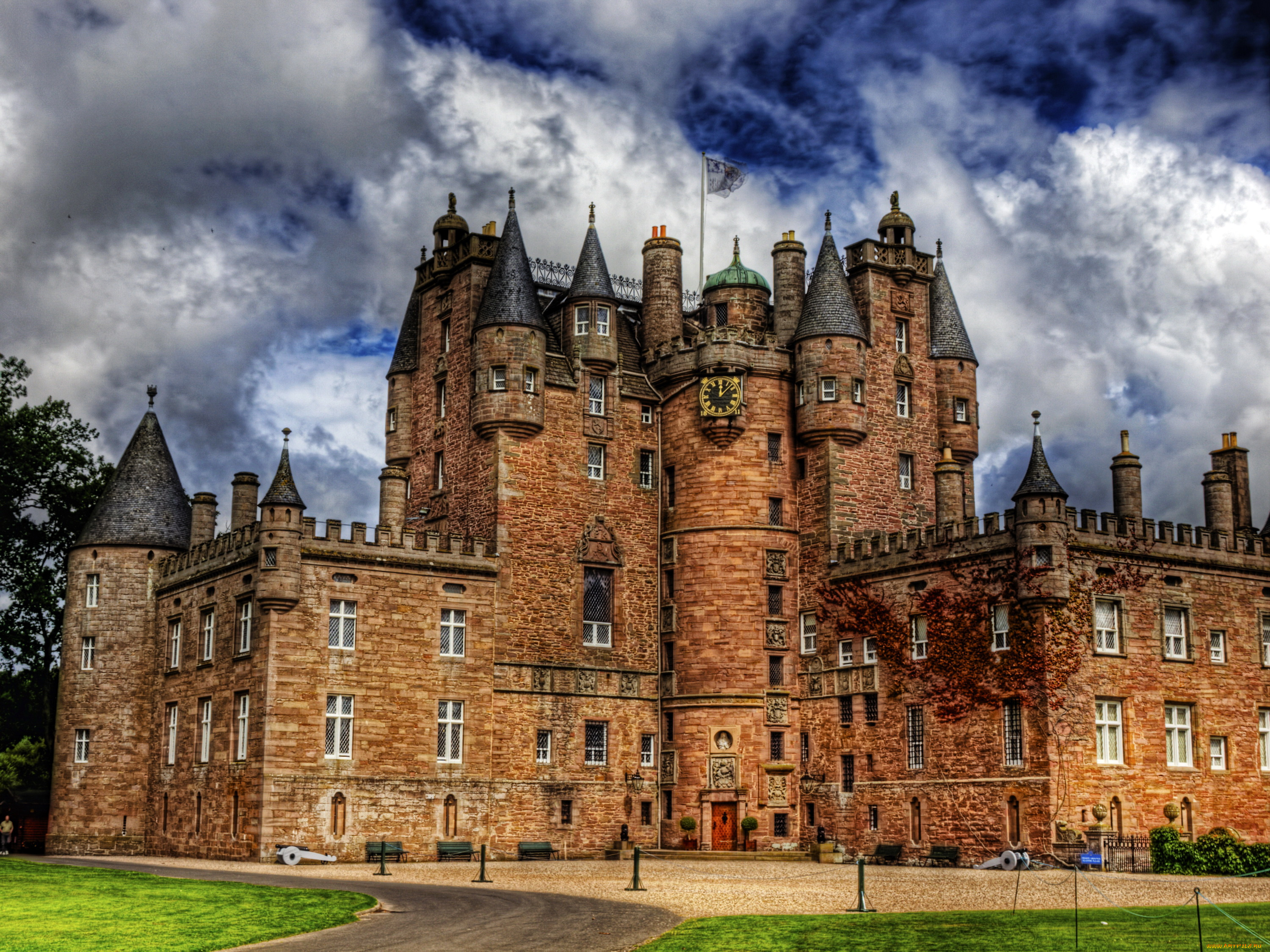 glamis, castle, scotland, города, замки, англии, scotland, castle, замок, glamis, шотландия