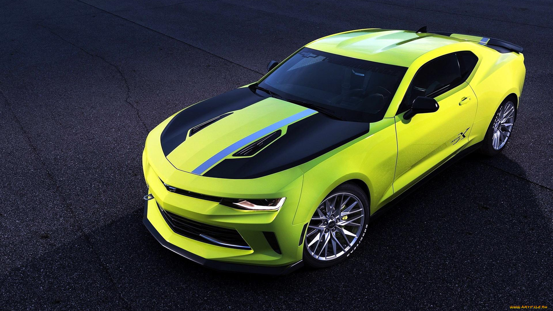 автомобили, camaro, площадка, зеленый, шевроле