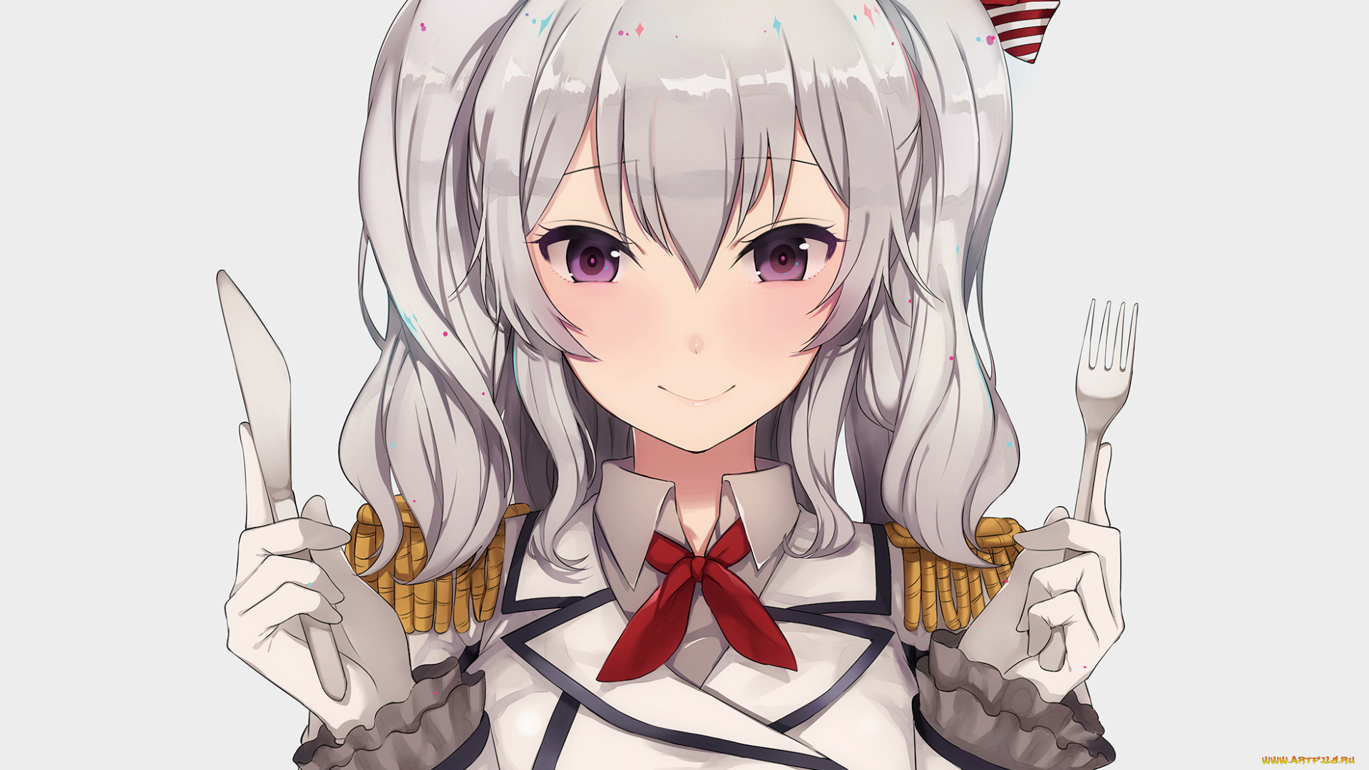 аниме, kantai, collection, фон, взгляд, девушка