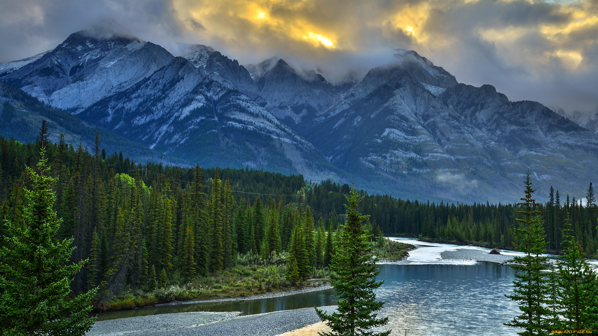 природа, горы, канадские, скалистые