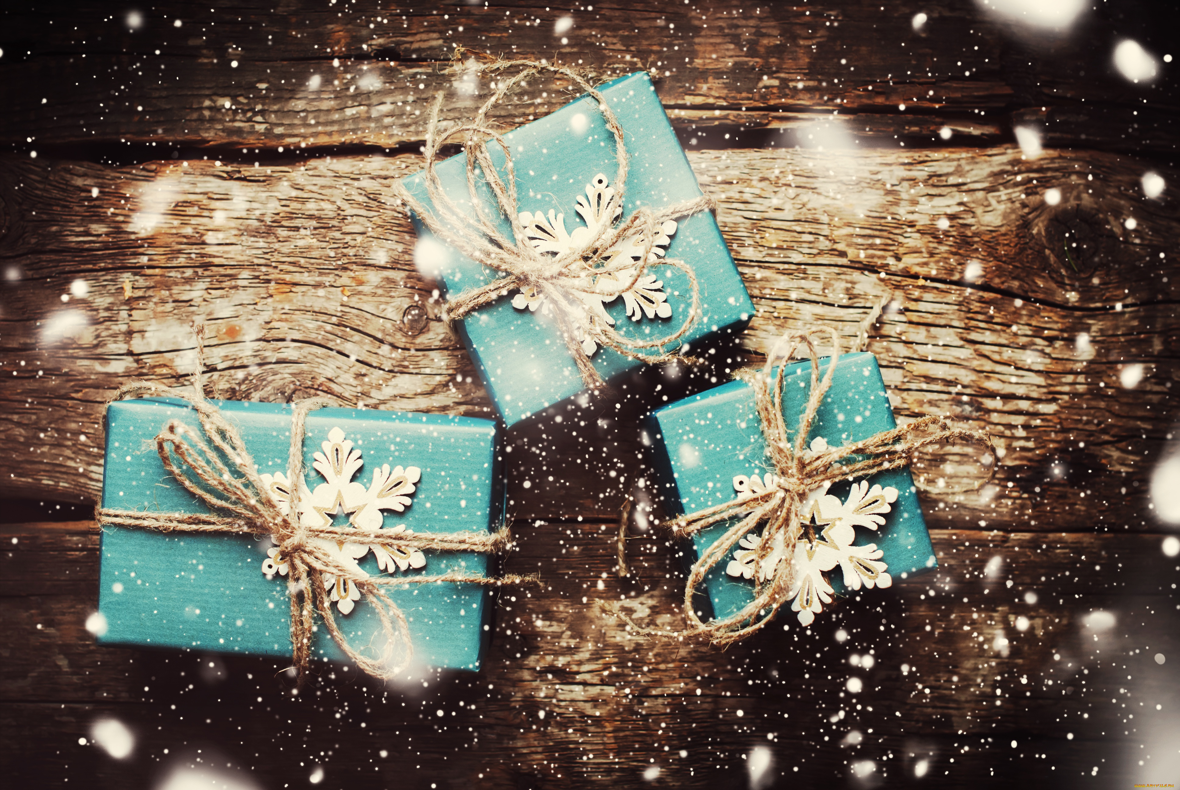 праздничные, подарки, и, коробочки, подарки, коробки, снег
