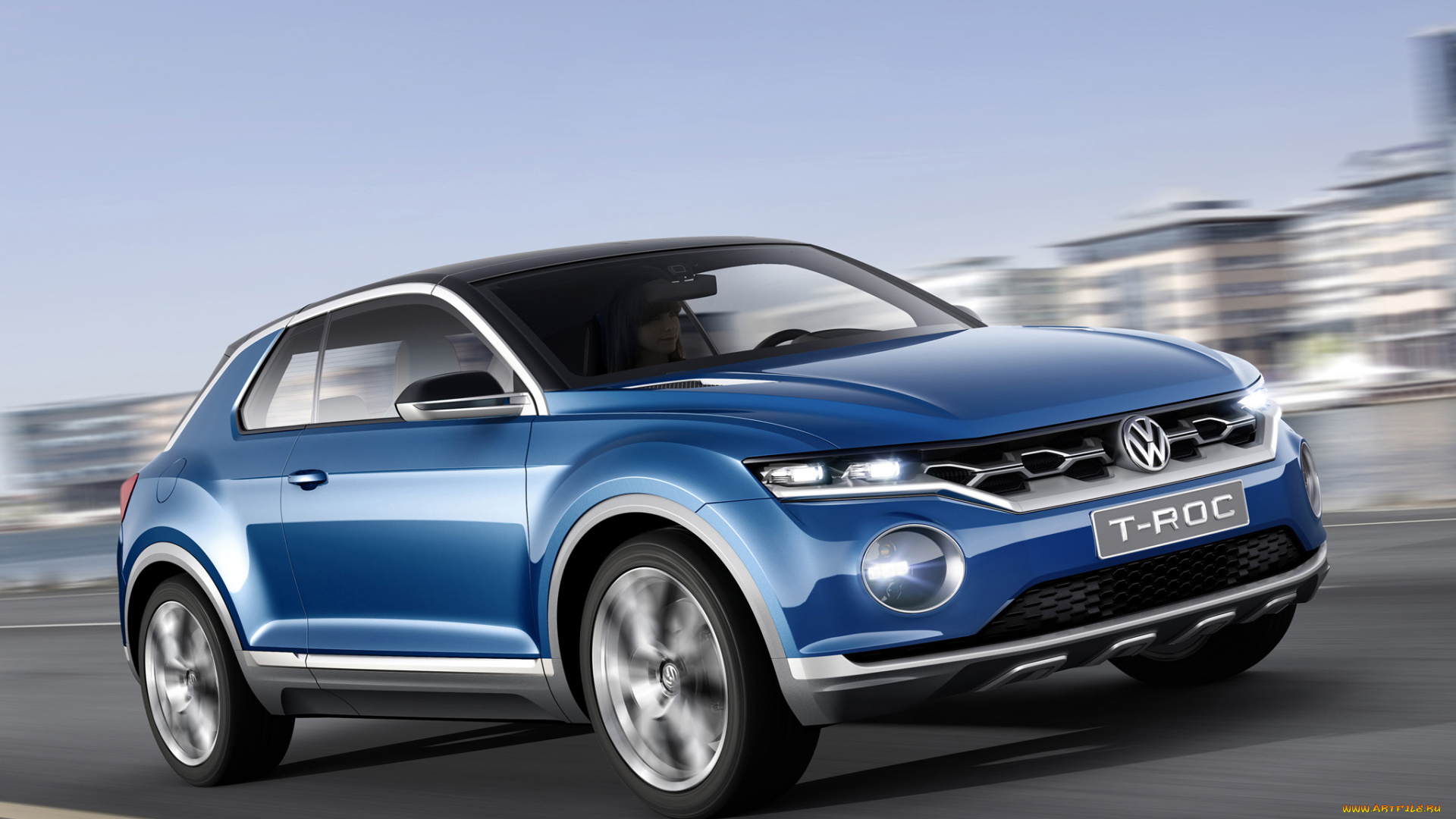 автомобили, volkswagen, t-roc, concept, 2014, синий