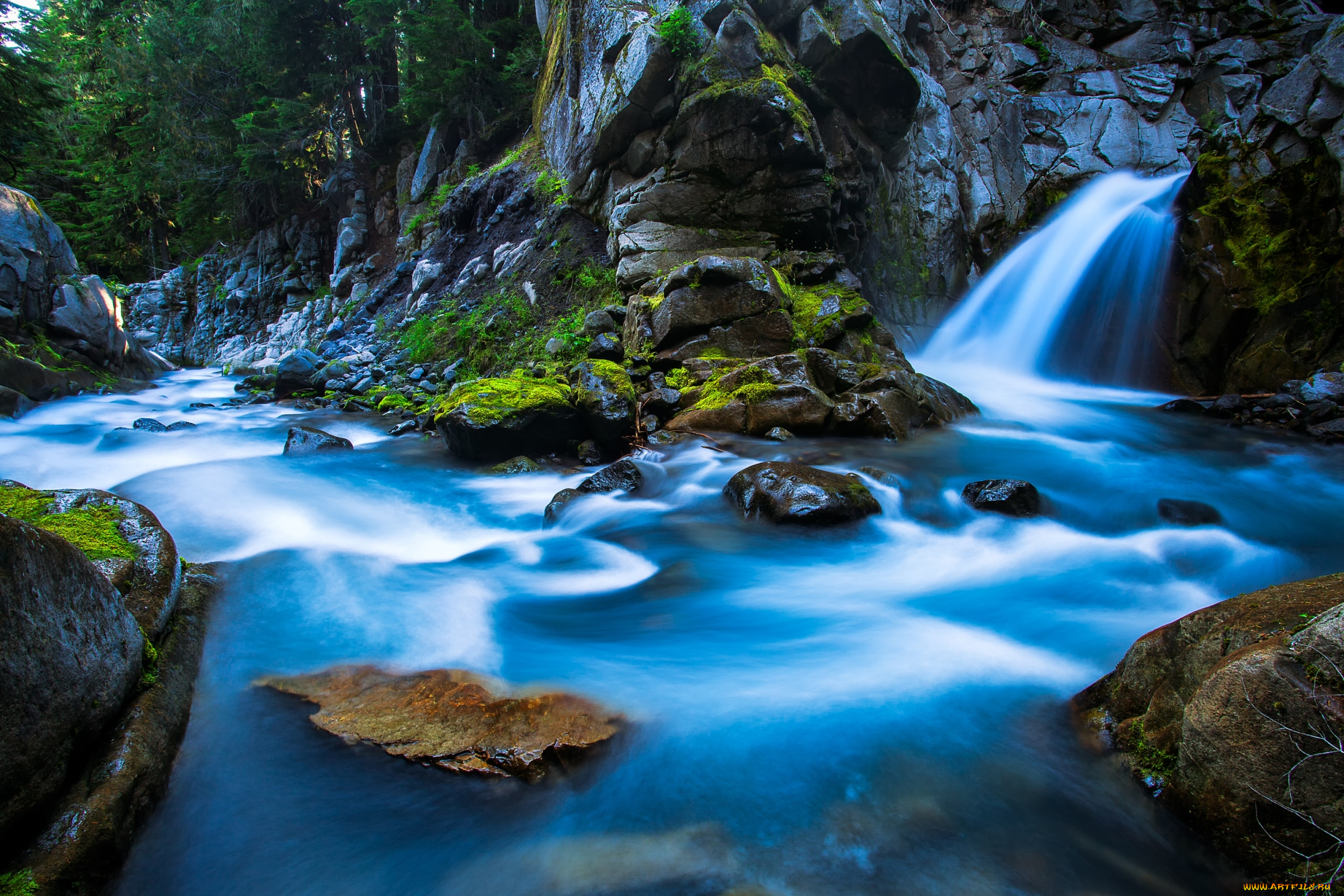 природа, водопады, пейзаж, водопад, река, вашингтон