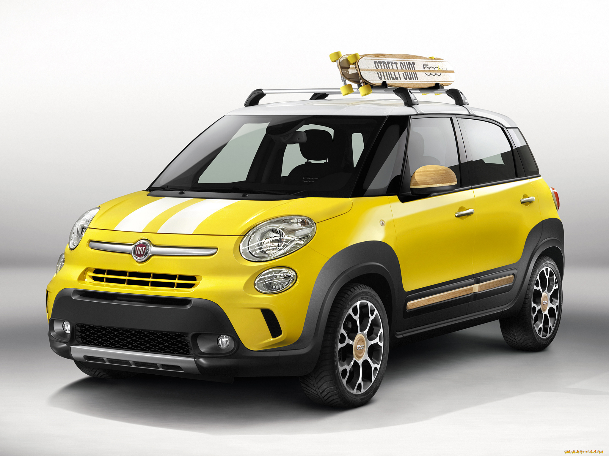 автомобили, fiat, 2014, 330, surf, желтый, trekking, 500l, concept, street