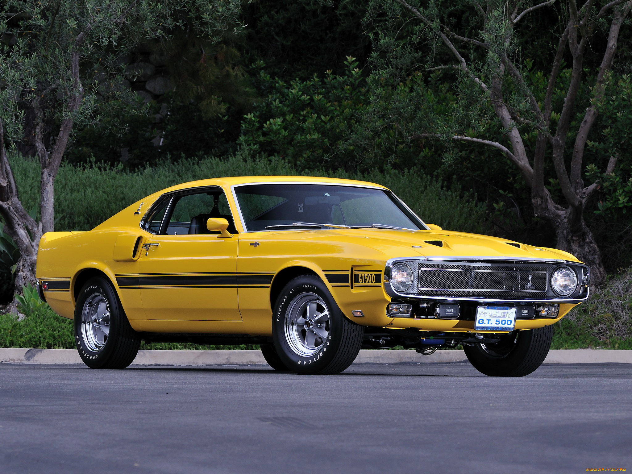 автомобили, mustang, желтый, 1969, gt500, shelby