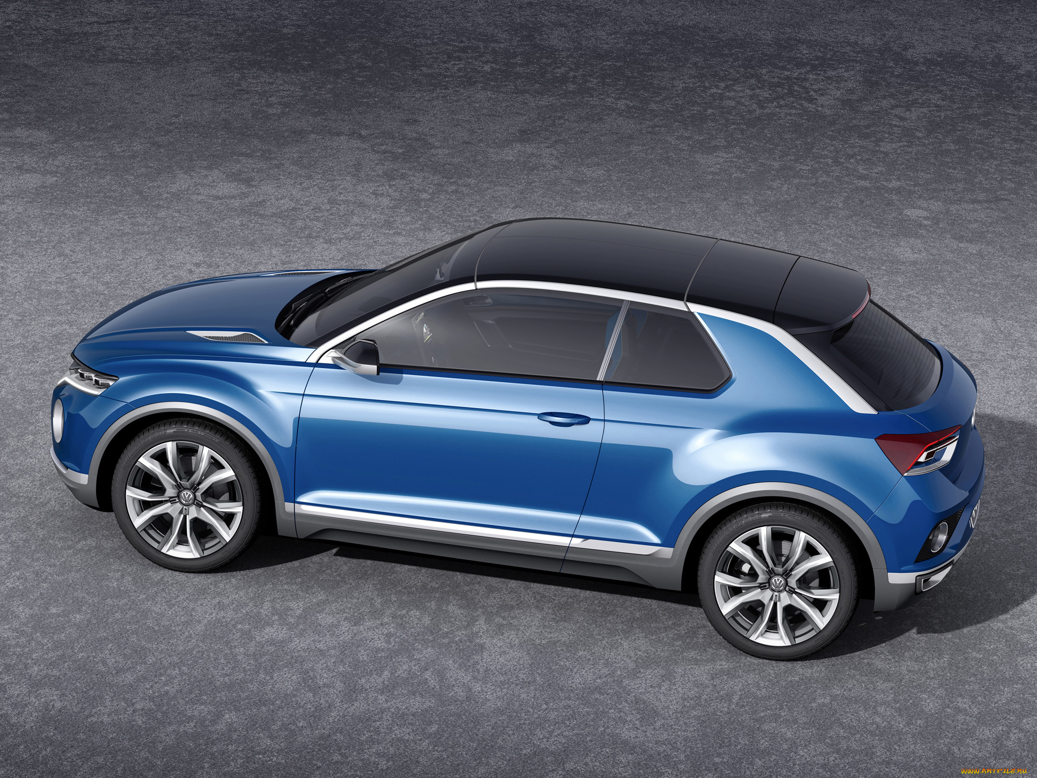 автомобили, volkswagen, t-roc, concept, 2014, синий