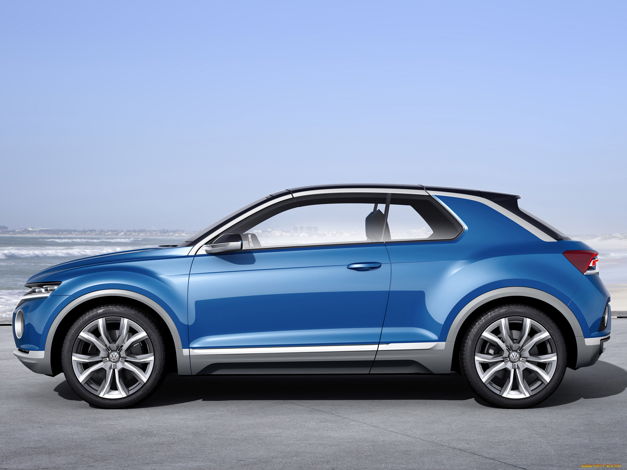 автомобили, volkswagen, t-roc, concept, 2014, синий