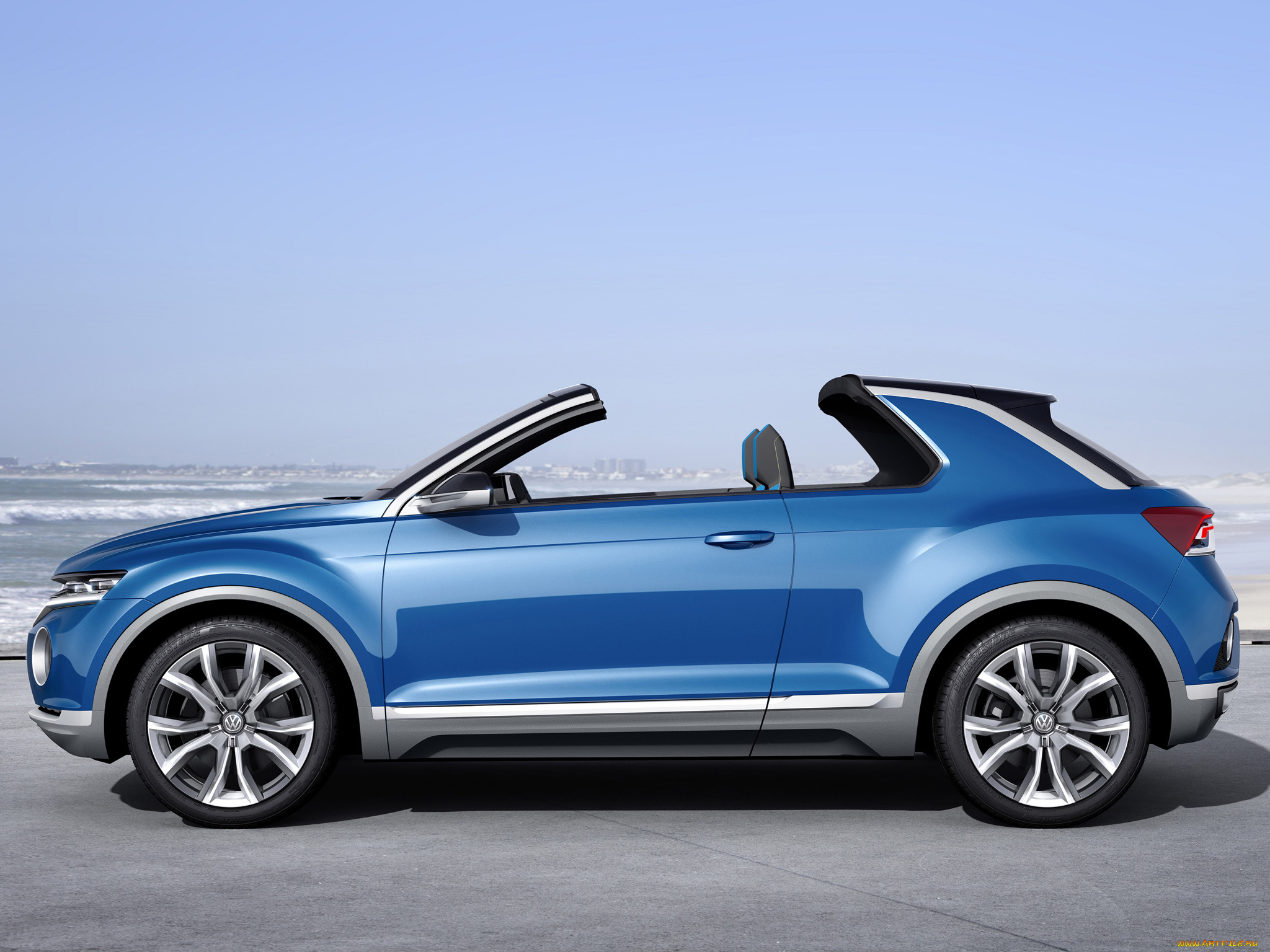 автомобили, volkswagen, t-roc, concept, 2014, синий