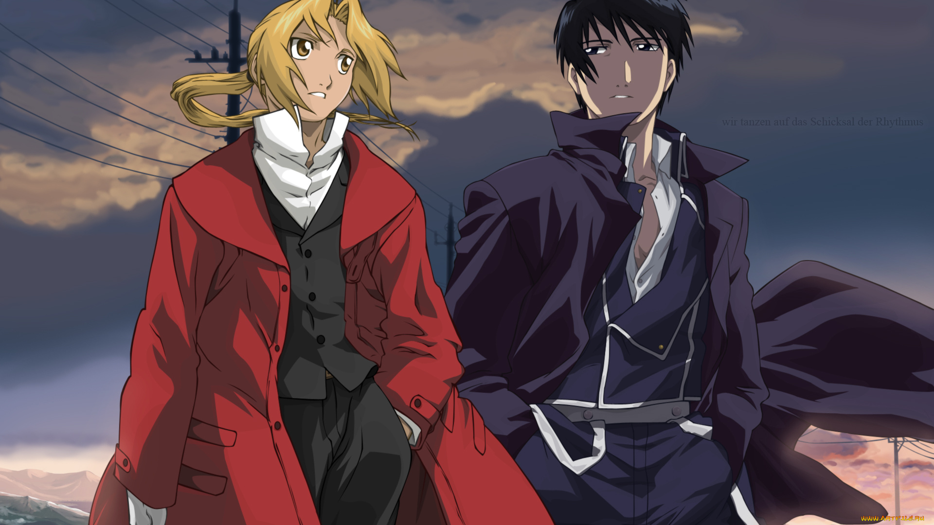 аниме, fullmetal, alchemist, edward, elric, roy, mustang, fullmetal, alchemist