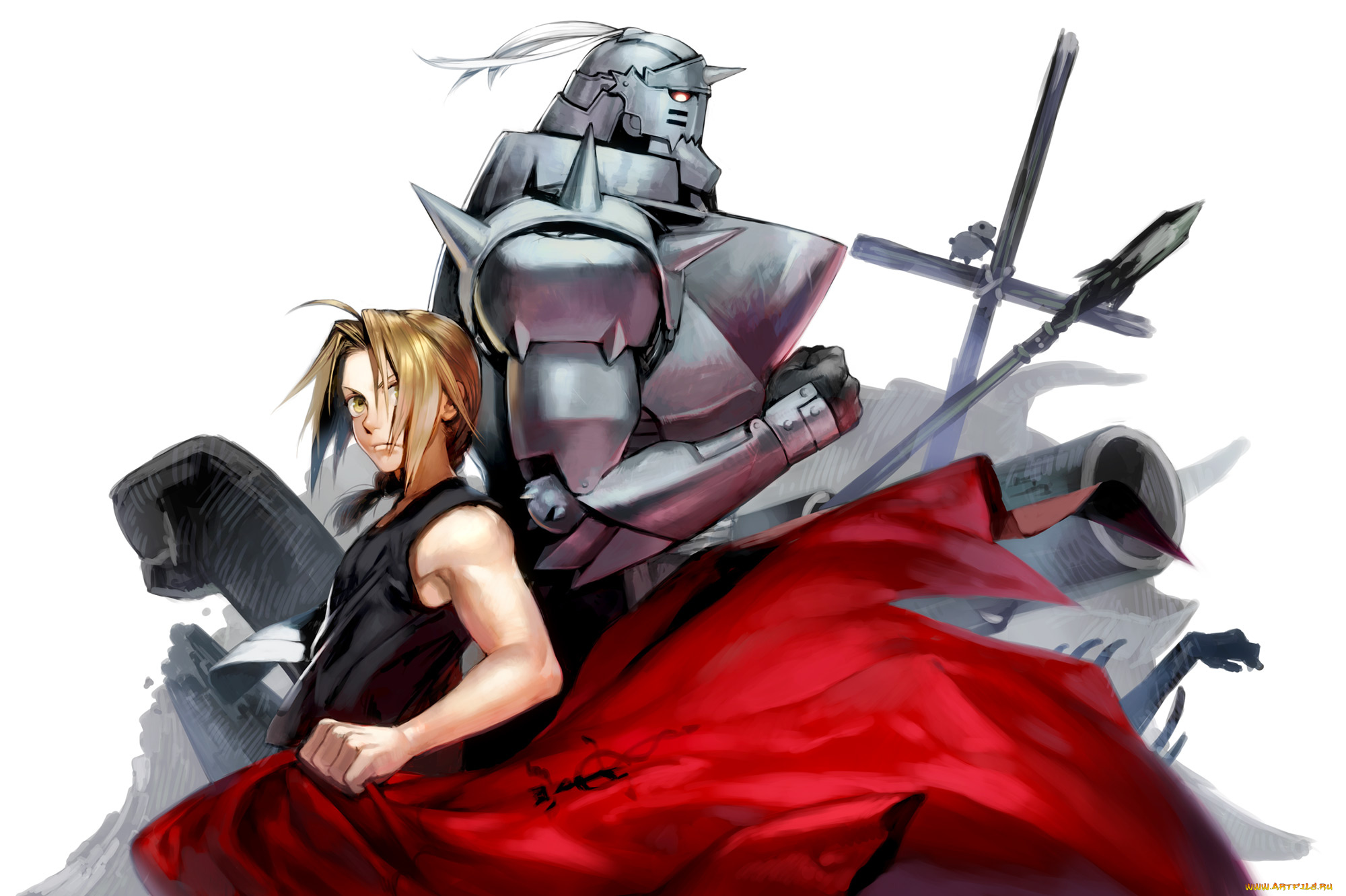 аниме, fullmetal, alchemist, блондин, парень, alphonse, elric, fullmetal, alchemist, арт, edward