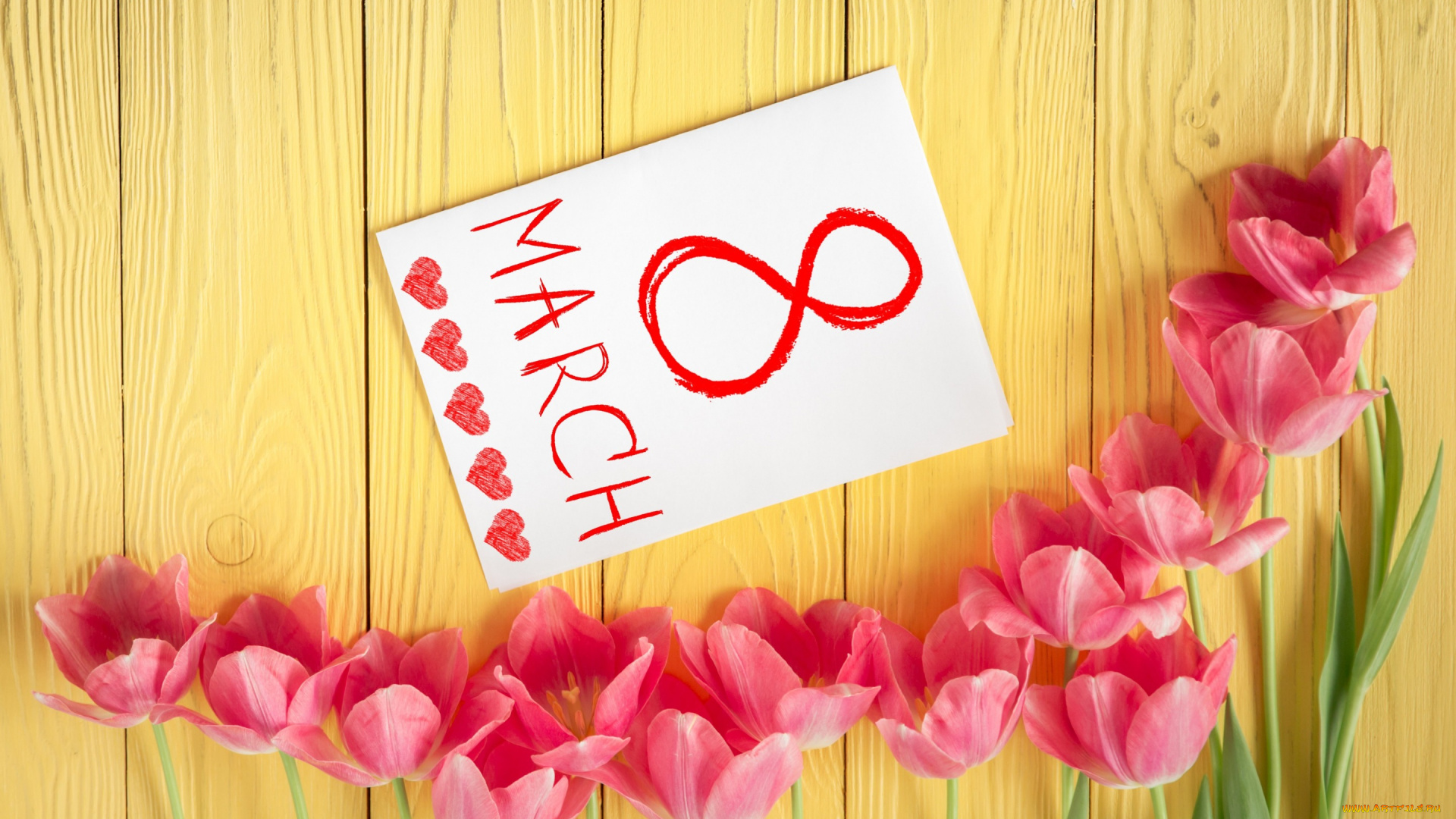 праздничные, международный, женский, день, -, 8, марта, love, цветы, gift, tulips, 8, марта, pink, тюльпаны, romantic