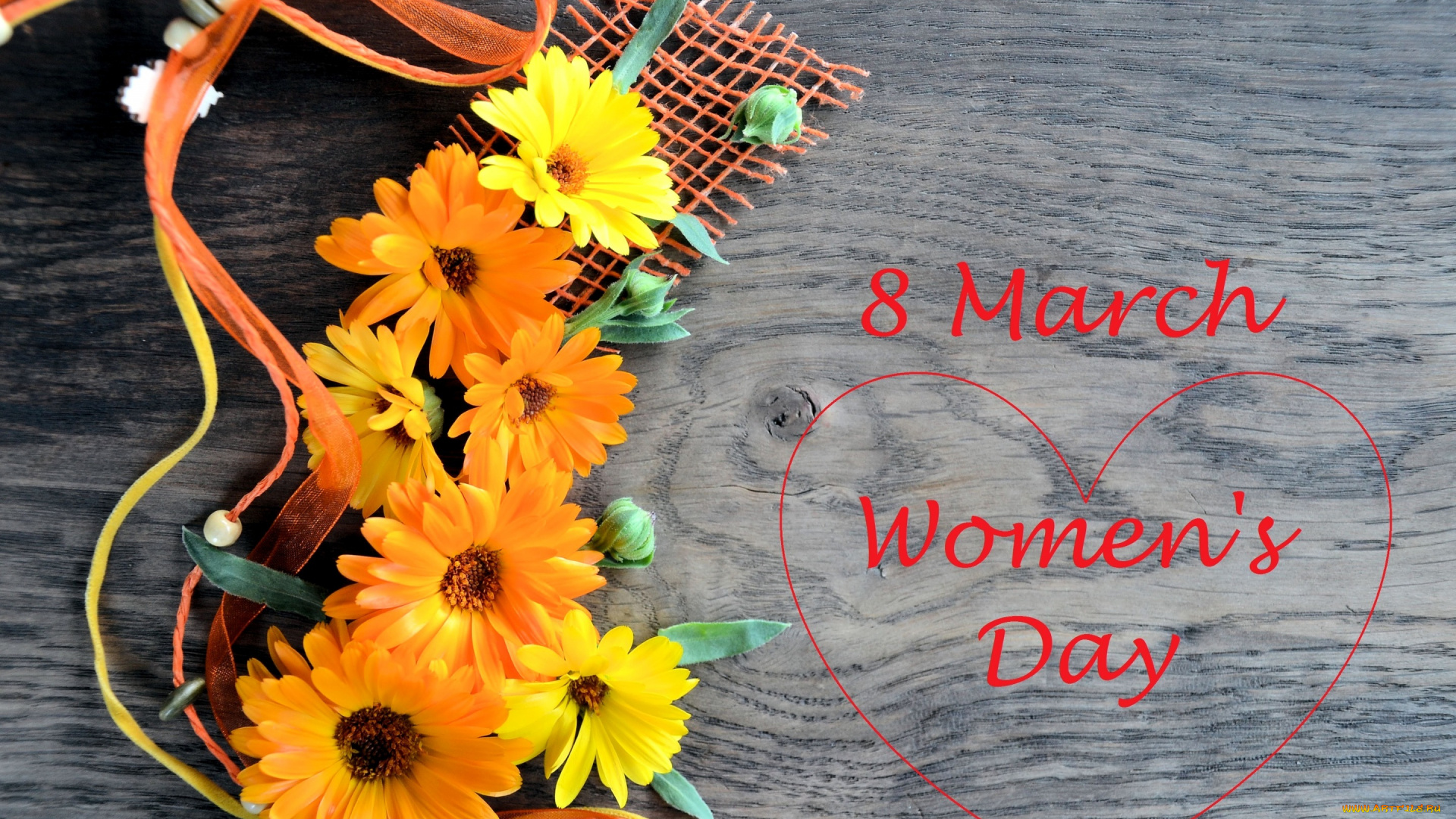 праздничные, международный, женский, день, -, 8, марта, цветы, 8, марта, герберы, женский, день, поздравление, сердечко