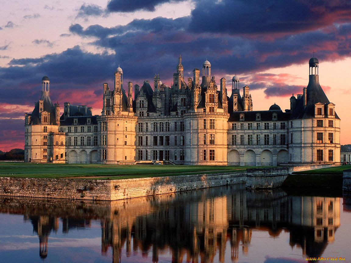 chateau, de, chambord, castle, france, города, замки, луары, франция