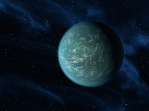 Картинка космос арт макро планета kepler-22b звезды пространство