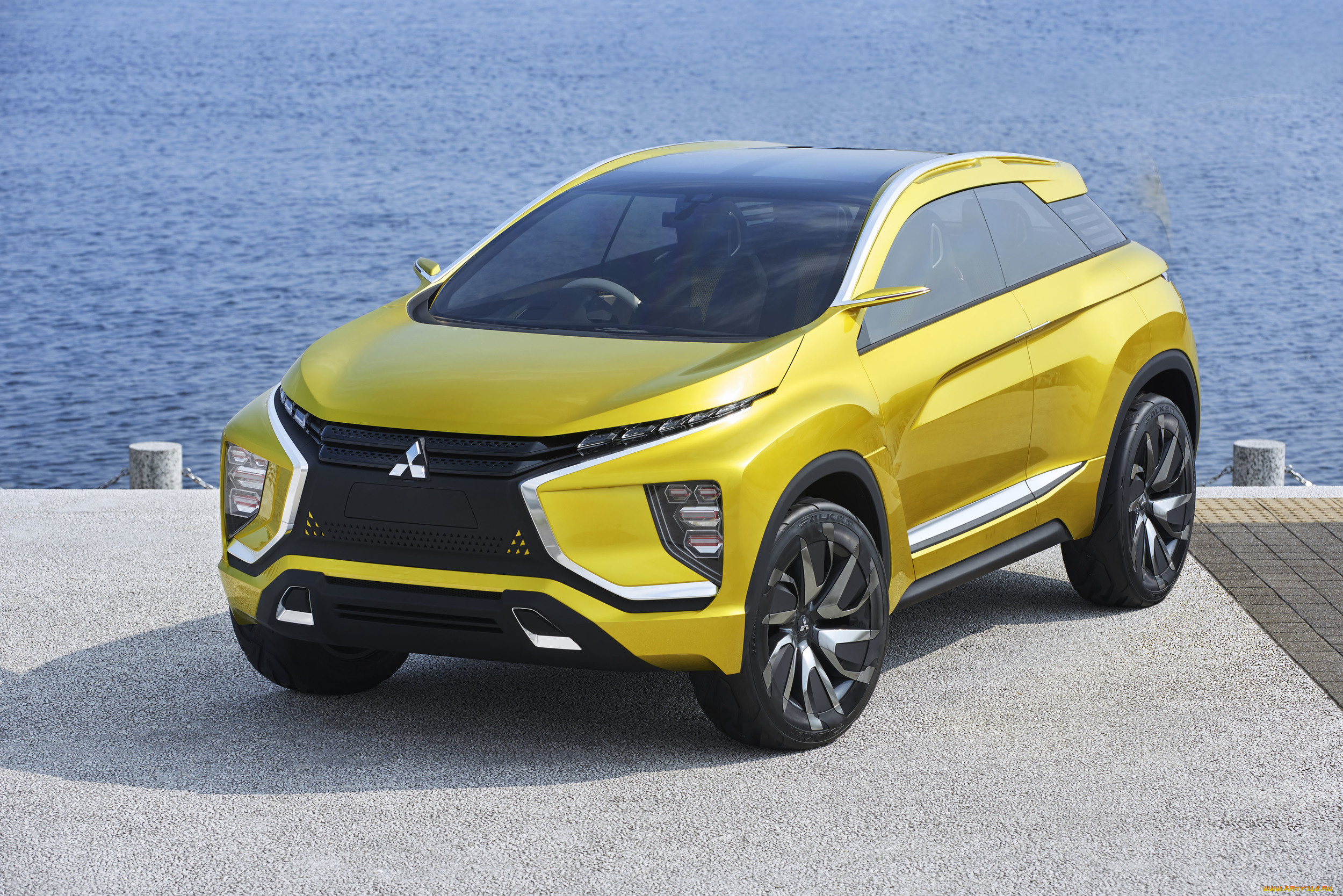 mitsubishi, ex, concept, 2015, автомобили, mitsubishi, жёлтый, ex, car, кроссовер, 2015, concept