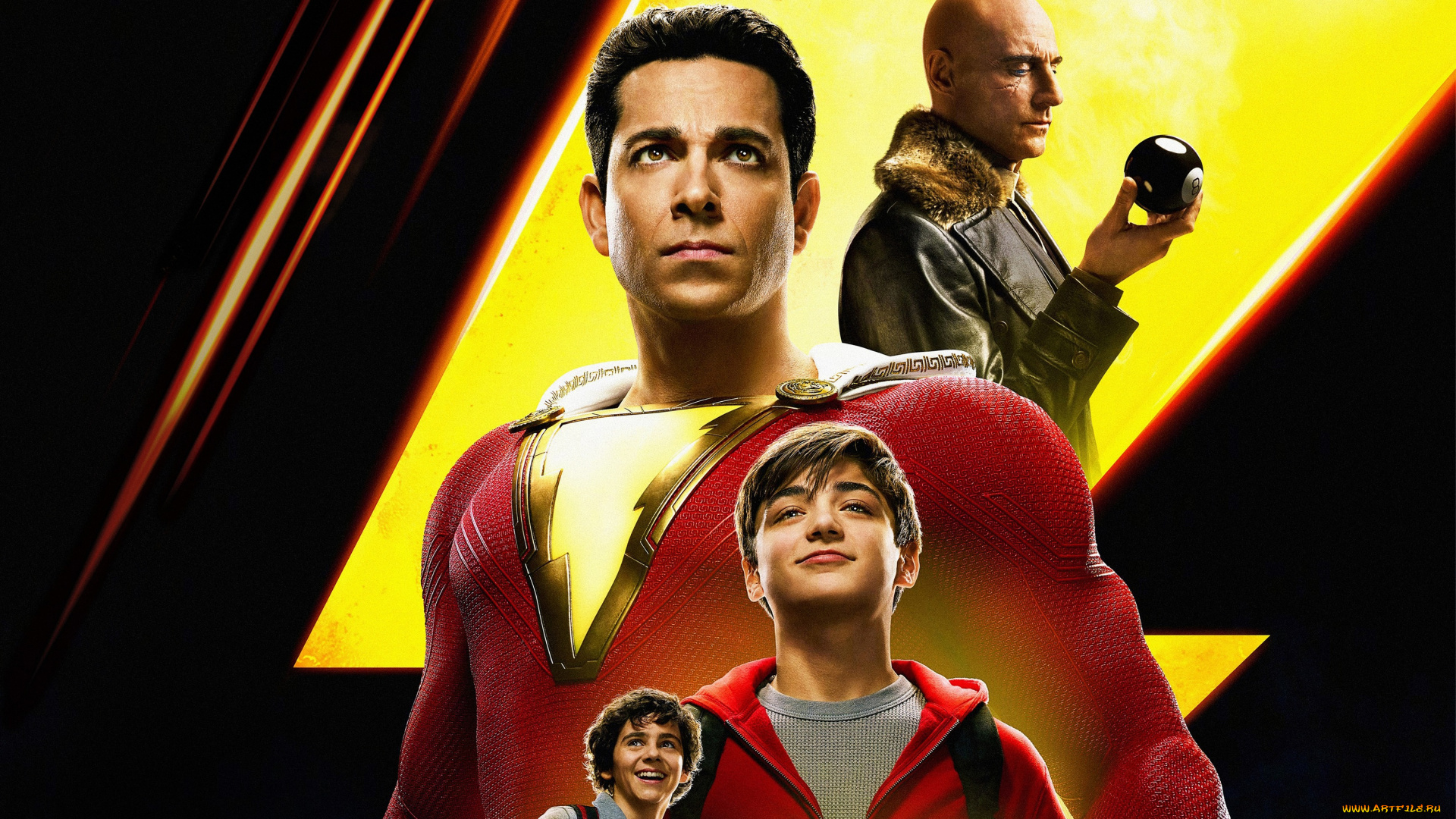 shazam, 2019, кино, фильмы, джек, дилан, грейзер, комедия, ашер, анхель, фэнтези, захари, леви, марк, стронг, шазам