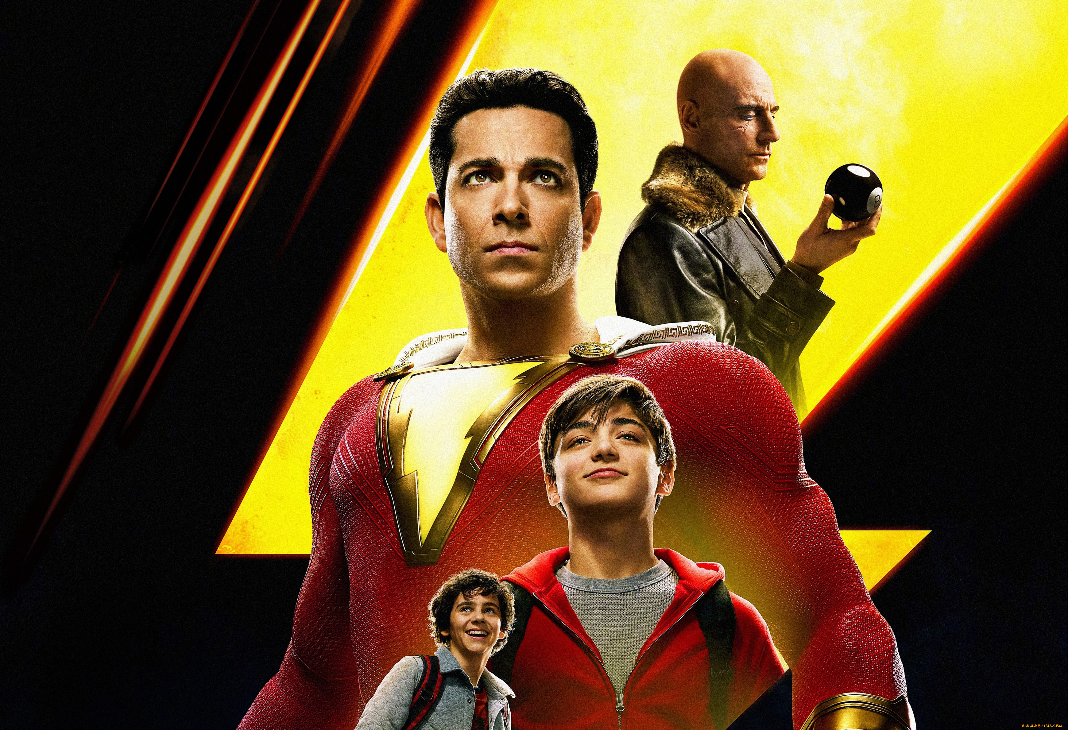 shazam, 2019, кино, фильмы, джек, дилан, грейзер, комедия, ашер, анхель, фэнтези, захари, леви, марк, стронг, шазам