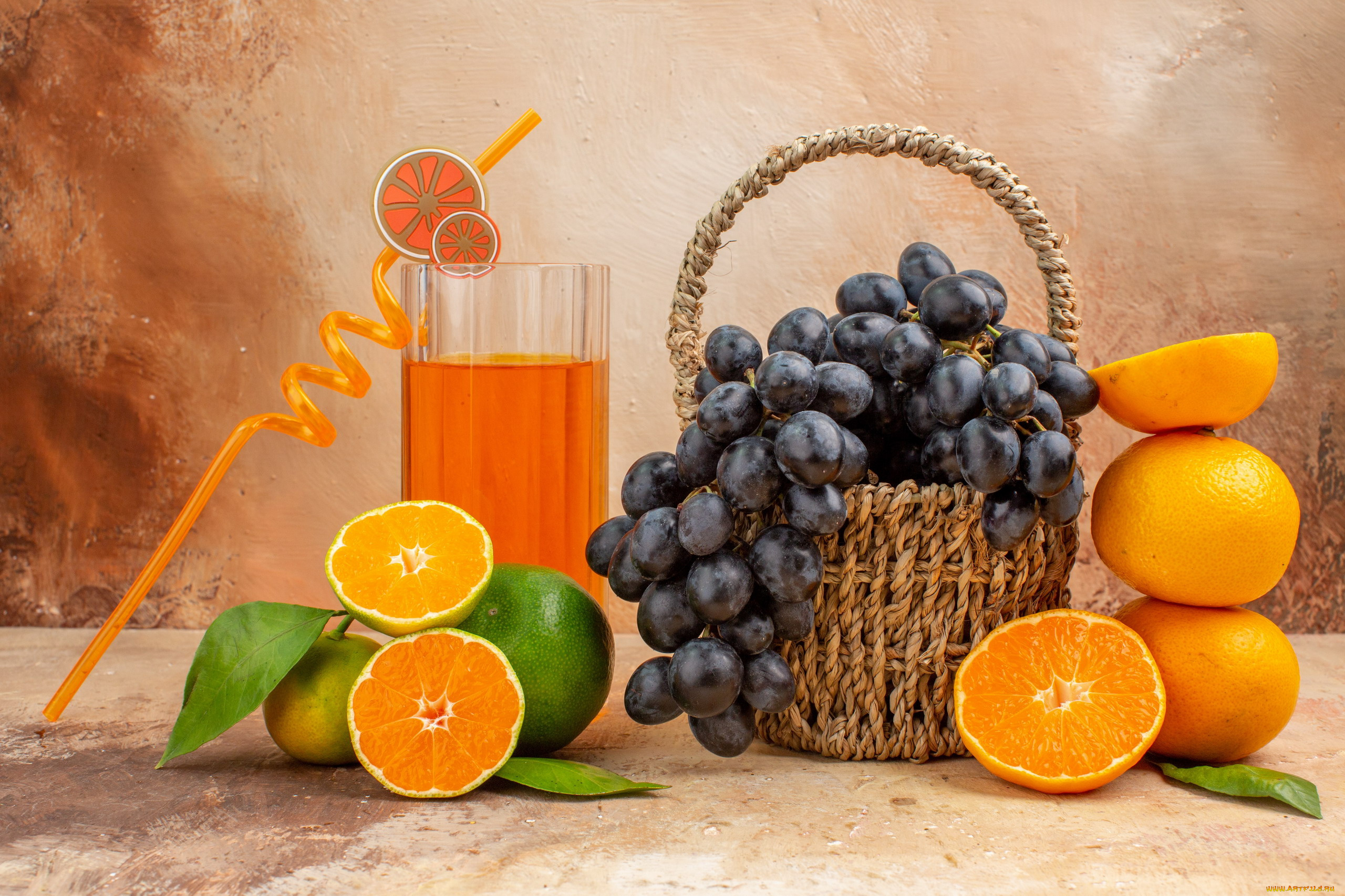 еда, фрукты, , ягоды, виноград, апельсины, сок