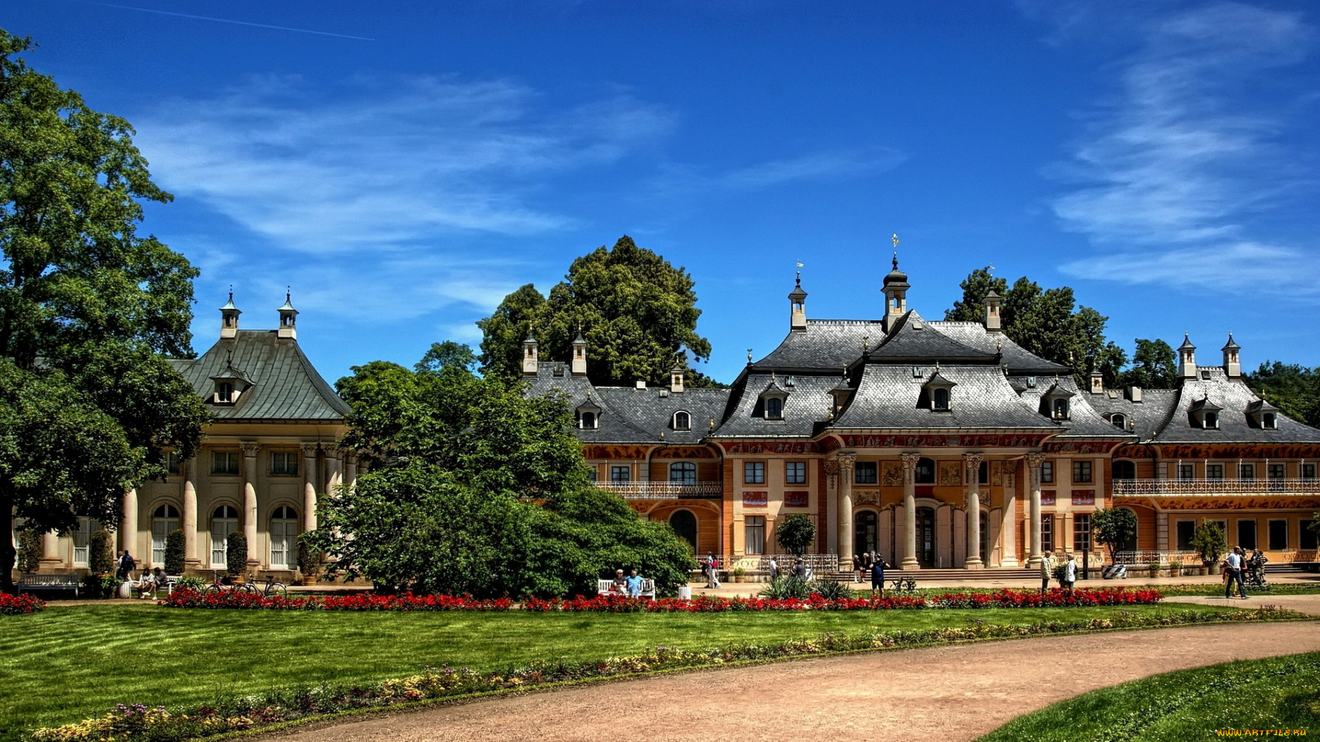 города, дрезден, германия, castle, pillnitz