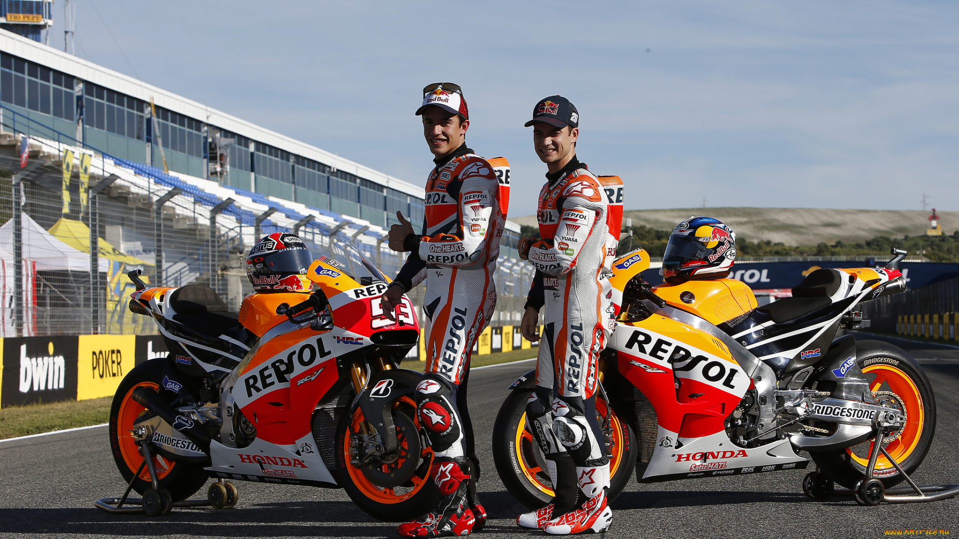 dani, pedrosa, y, marc, m&, 225, rquez, спорт, мотоспорт, гонщики, трек, стадион