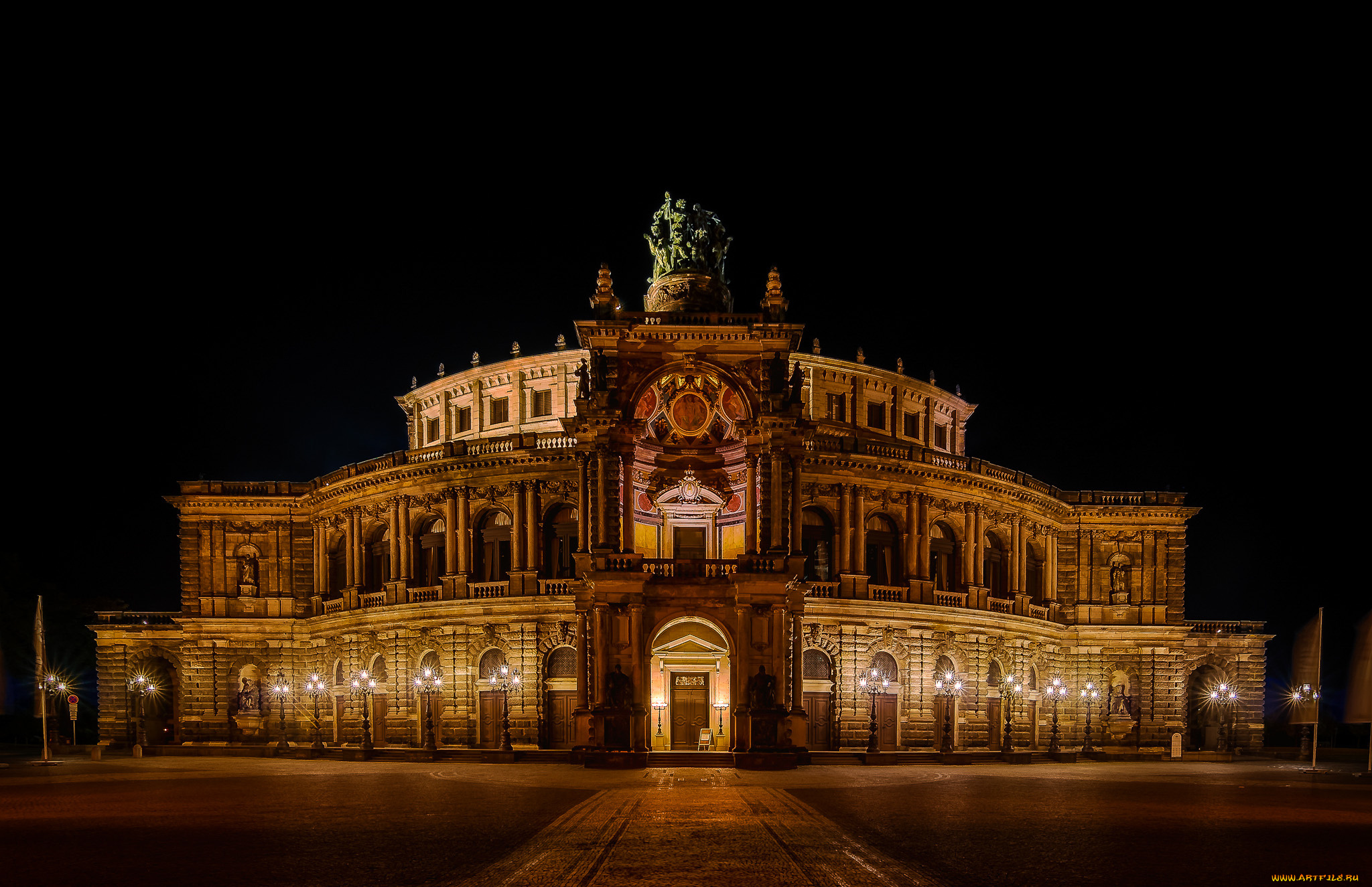 dresden, , germany, города, дрезден, , германия, ночь, площадь, дворец, огни