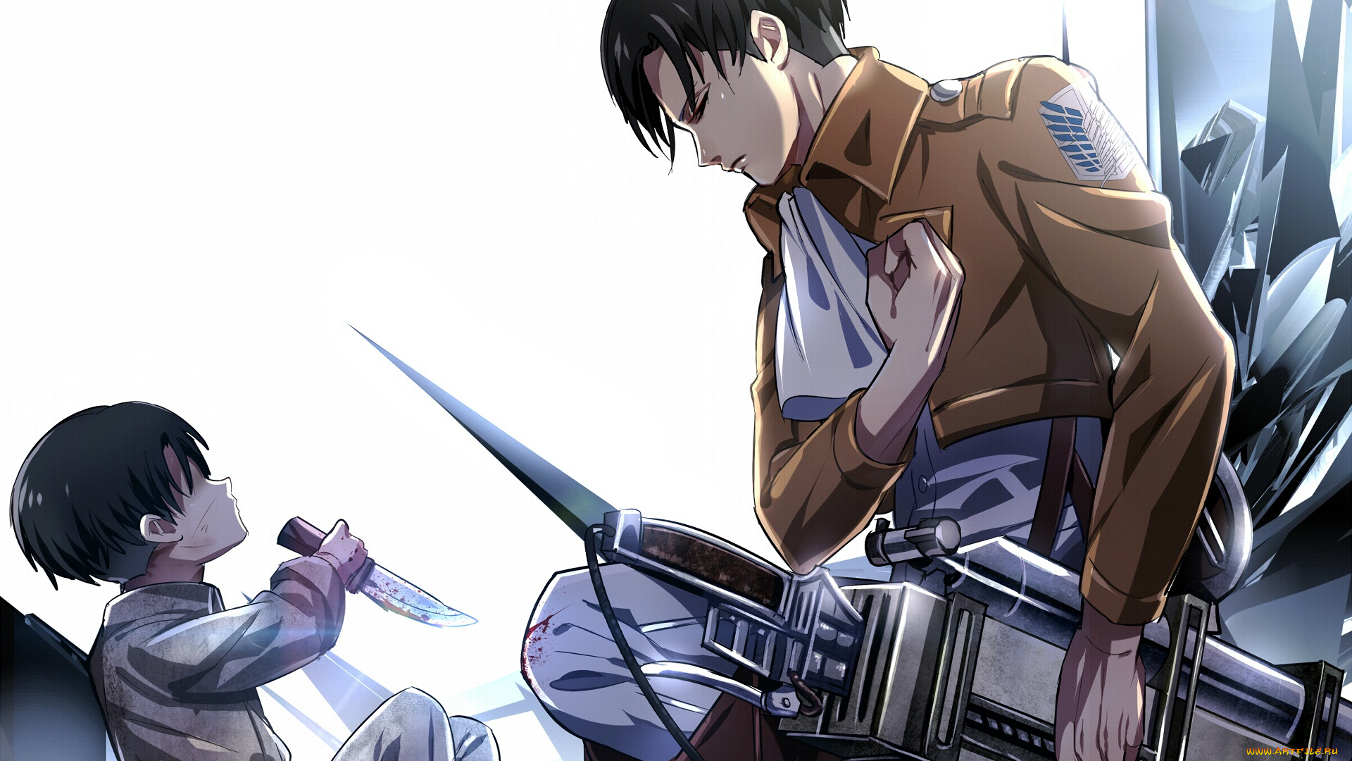 аниме, shingeki, no, kyojin, парень, фон, взгляд